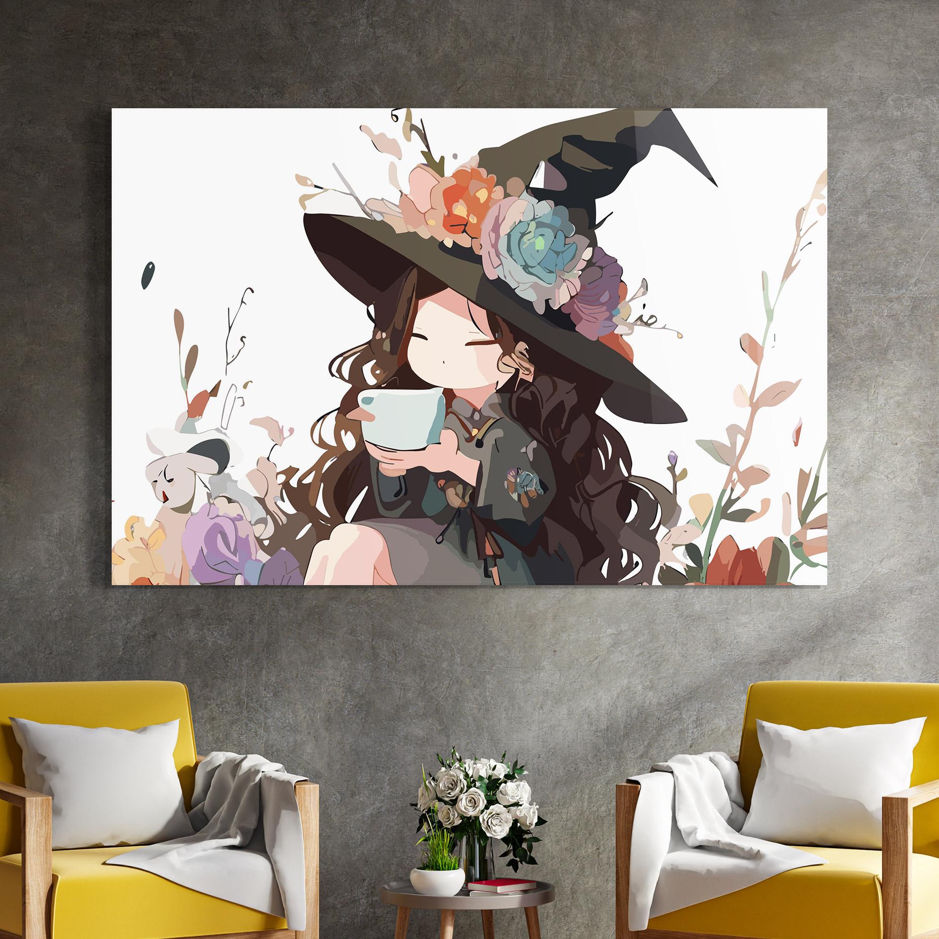 Üvegkép Cute Witch mockup 4