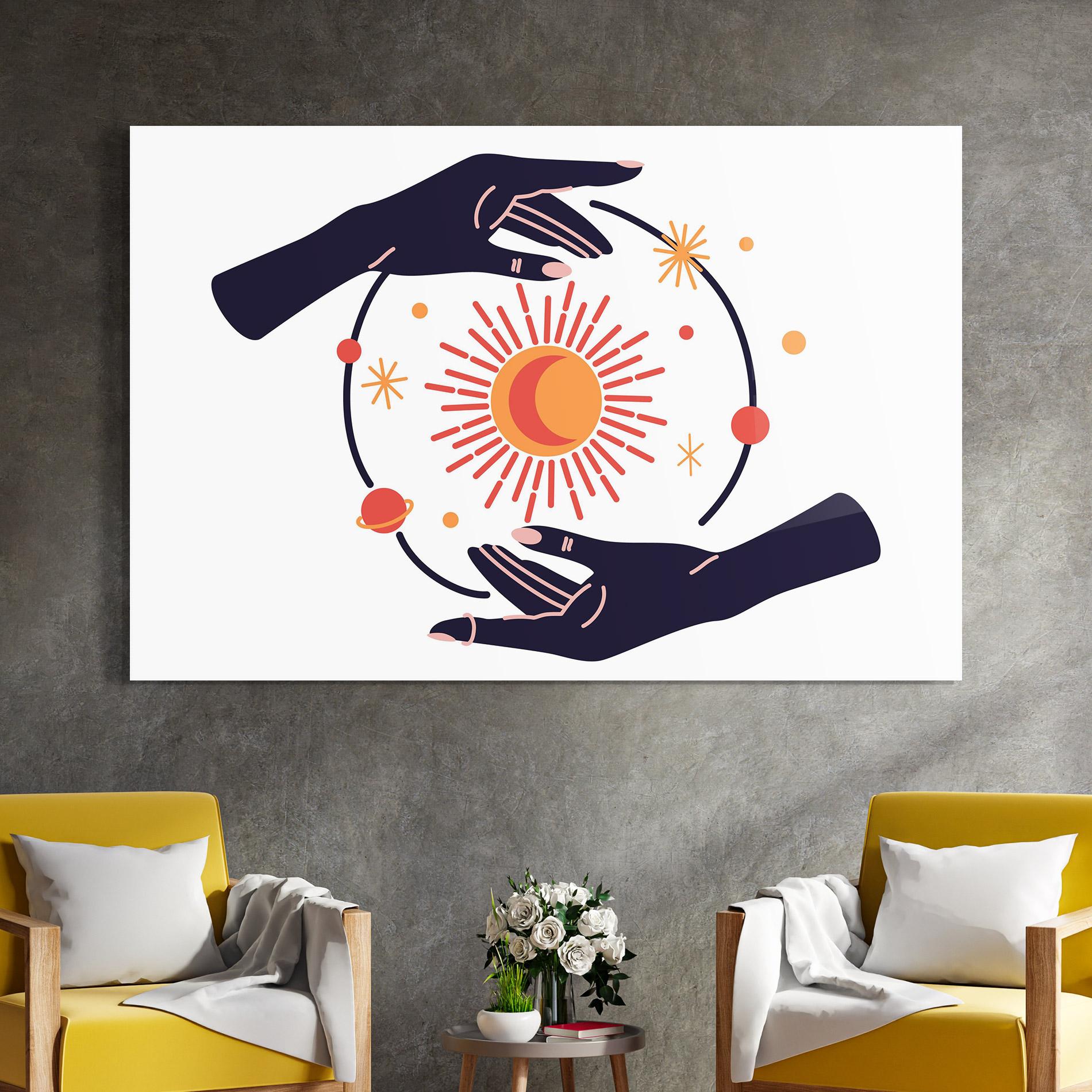 Üvegkép Purple Magic Hands mockup 4