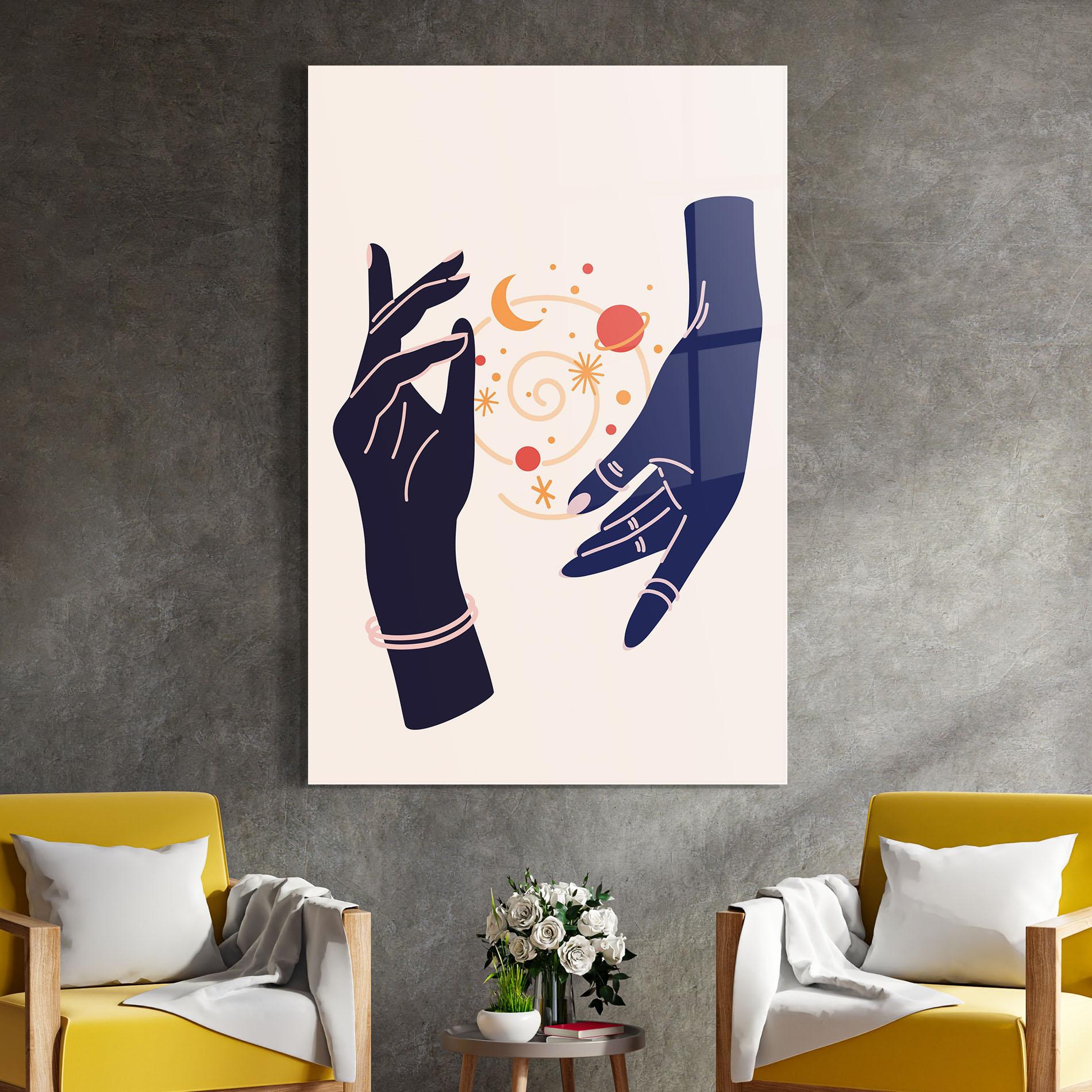 Üvegkép Magic Purple Hands mockup 4