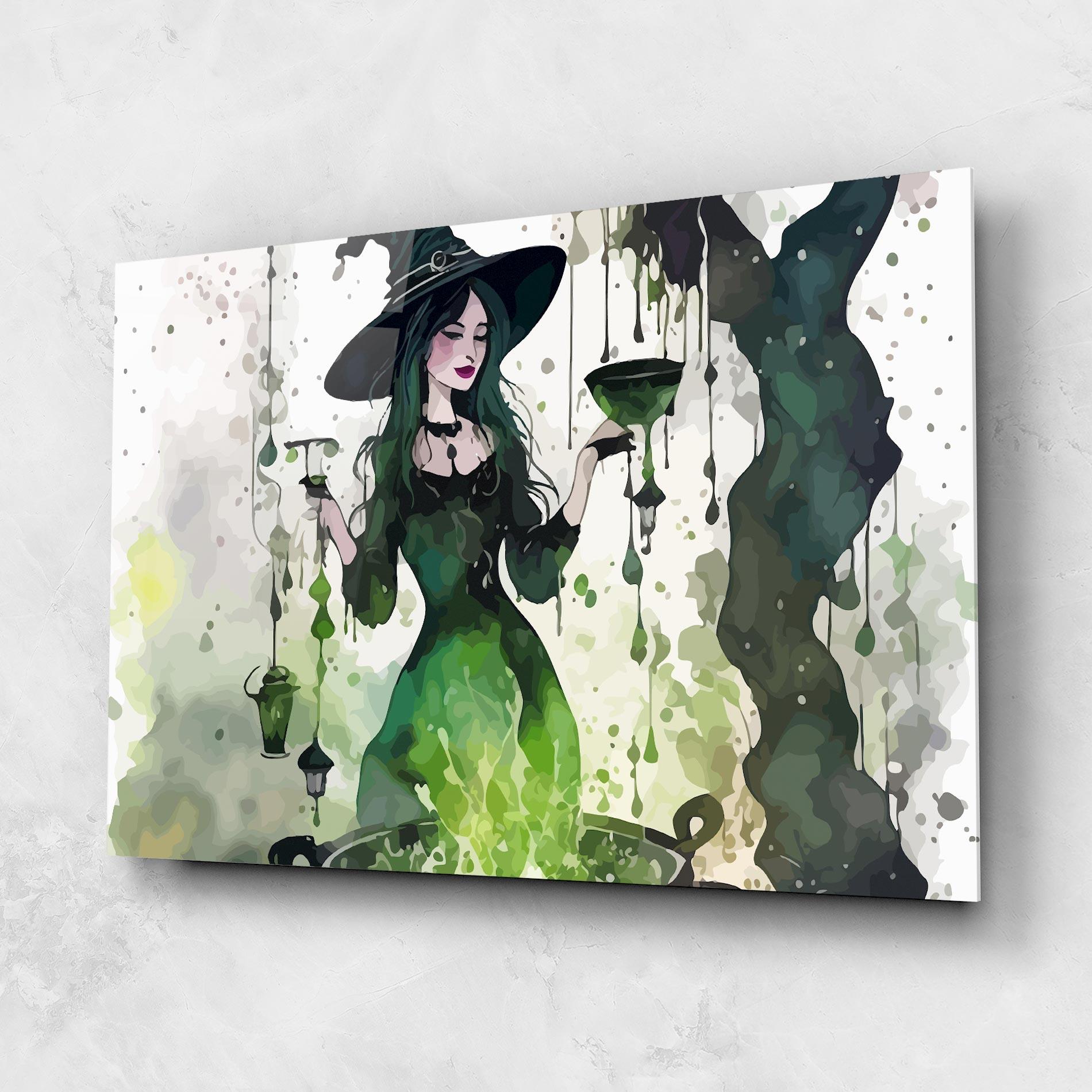 Üvegkép Green Light Witch mockup 1