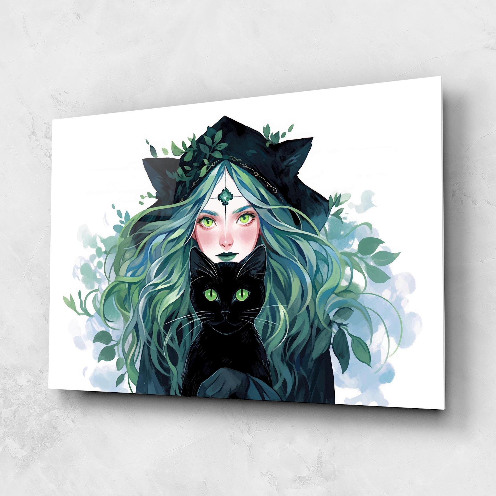 Üvegkép Magic Cat Witch mockup 1