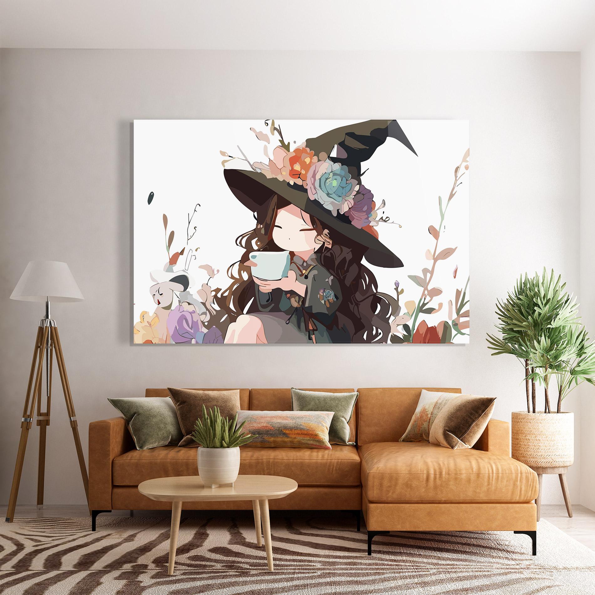 Üvegkép Cute Witch mockup 7