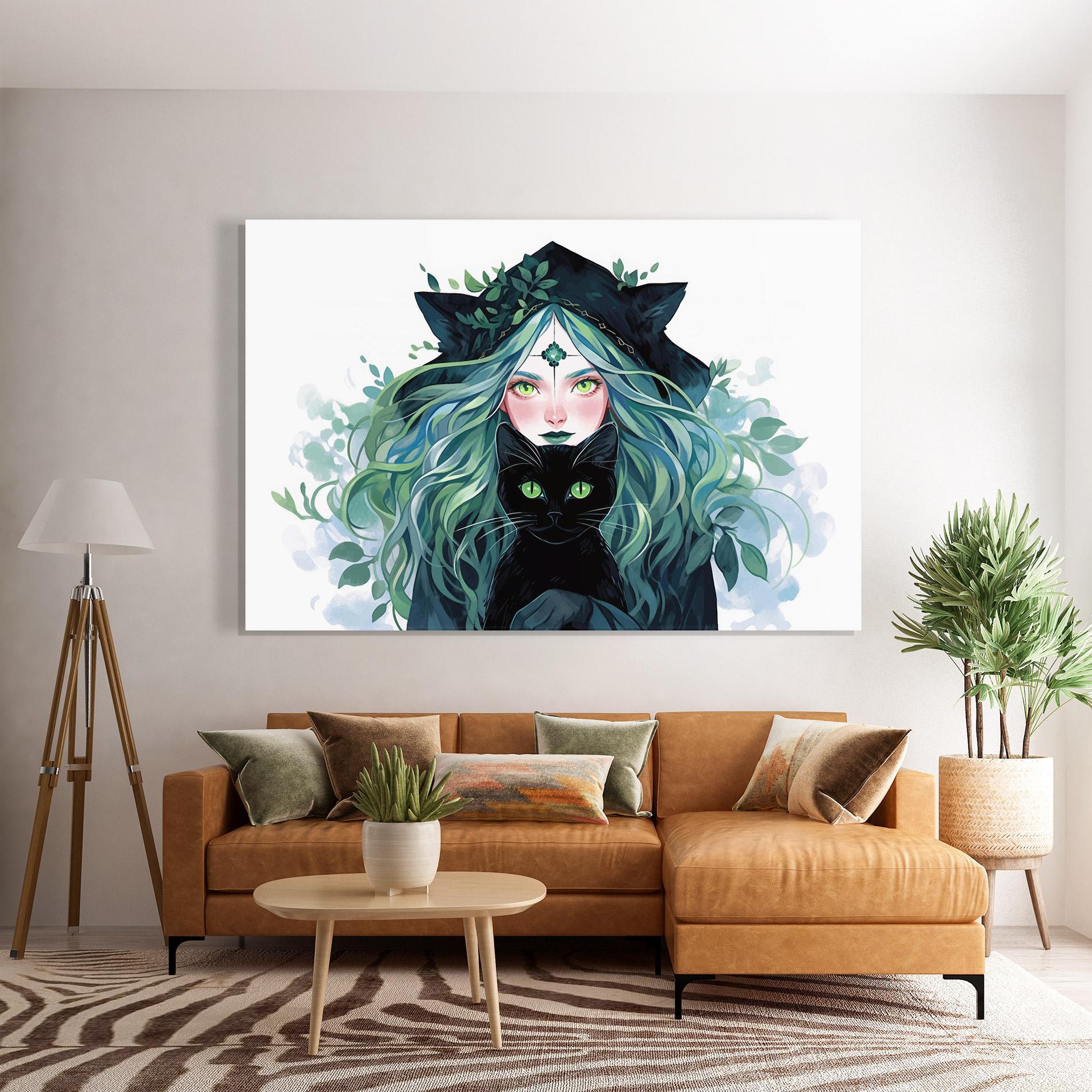 Üvegkép Magic Cat Witch mockup 7