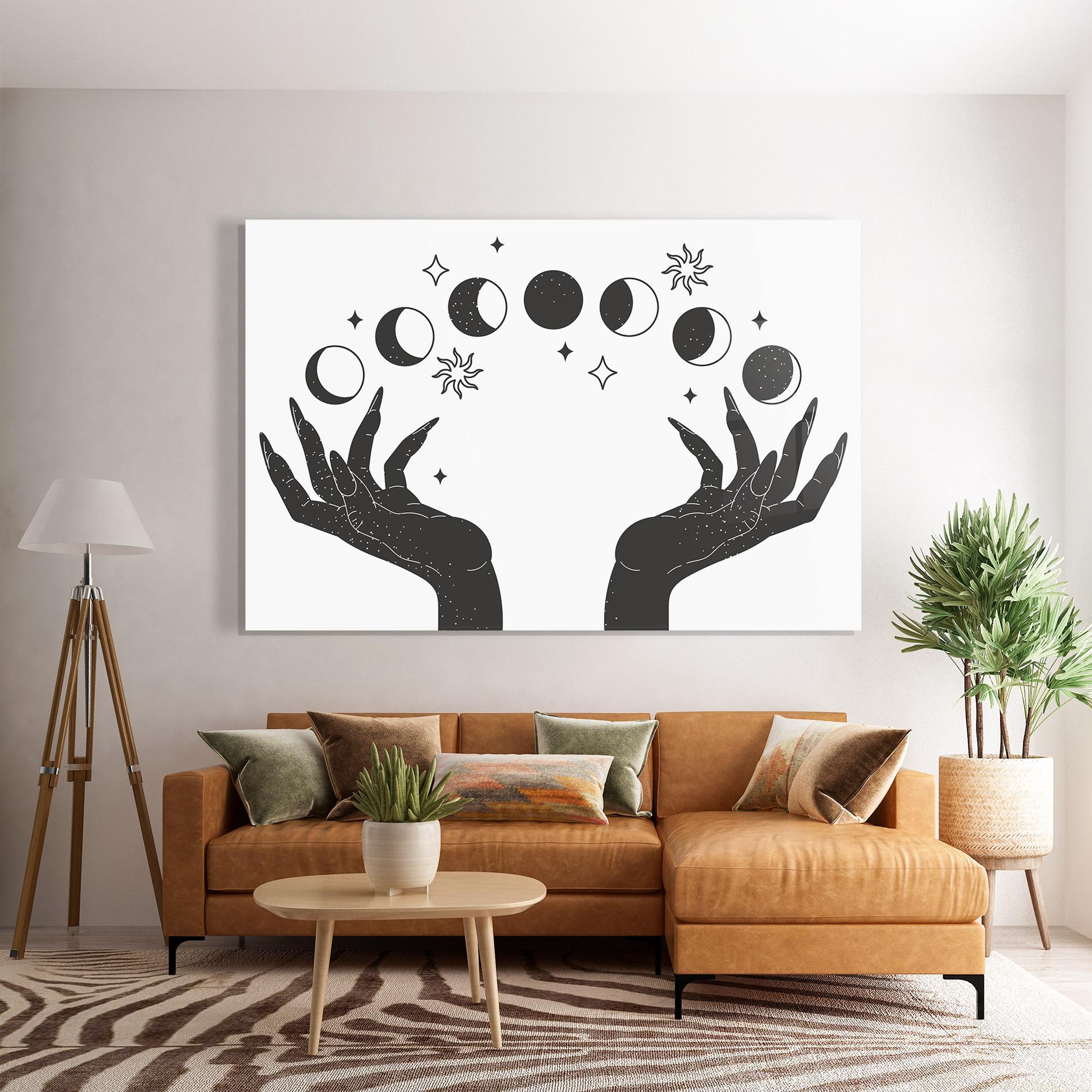 Üvegkép Magic Moon Hands mockup 7