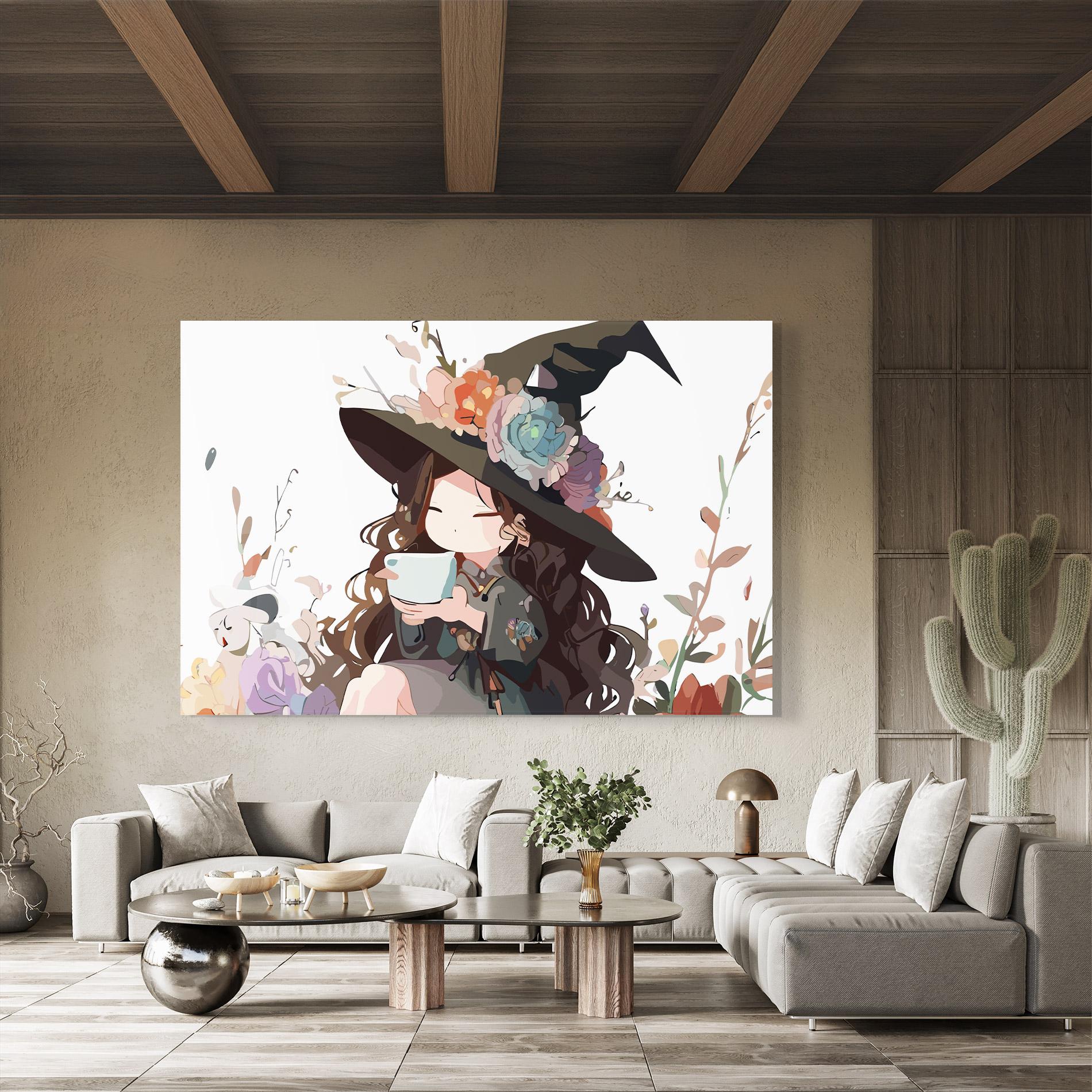 Üvegkép Cute Witch mockup 8