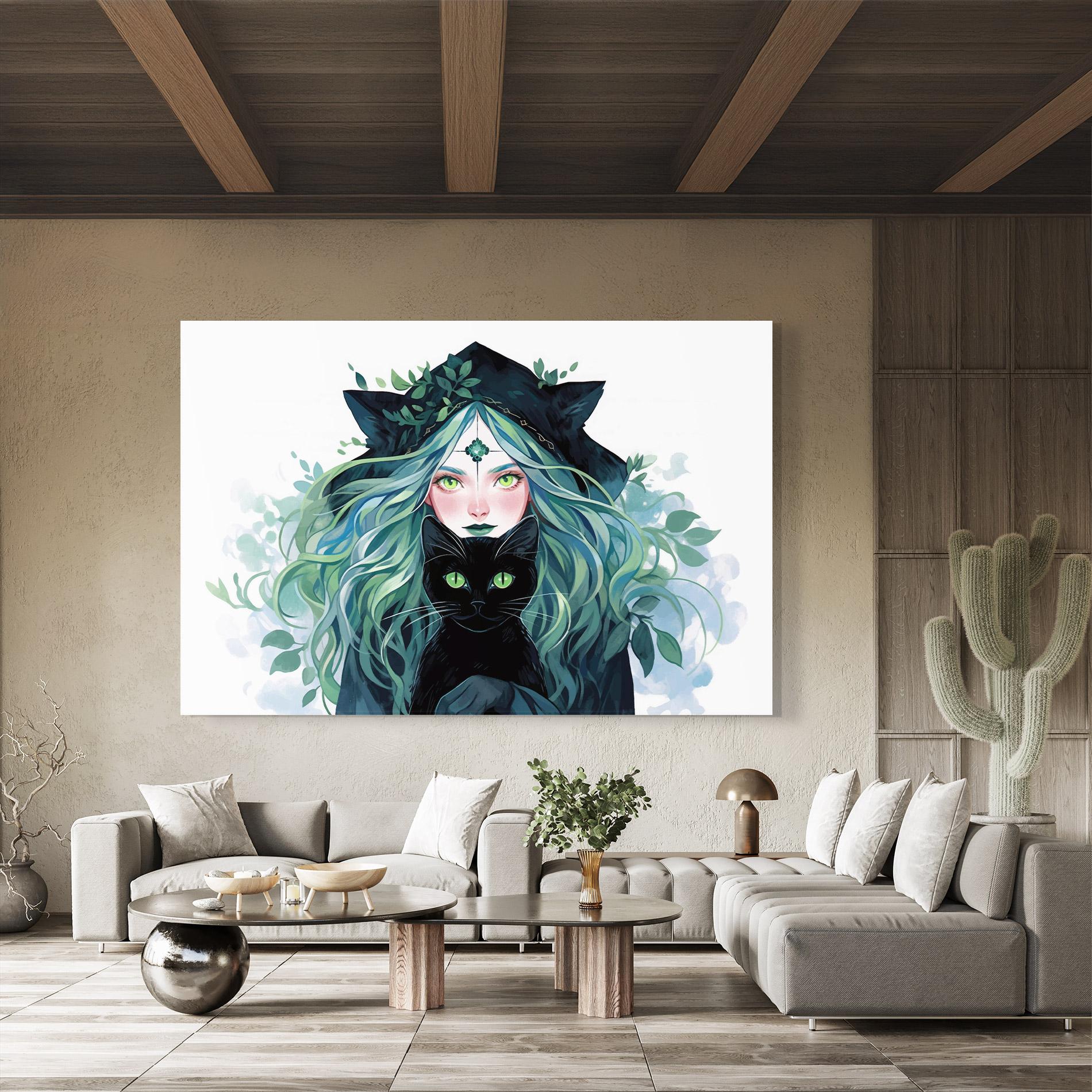 Üvegkép Magic Cat Witch mockup 8