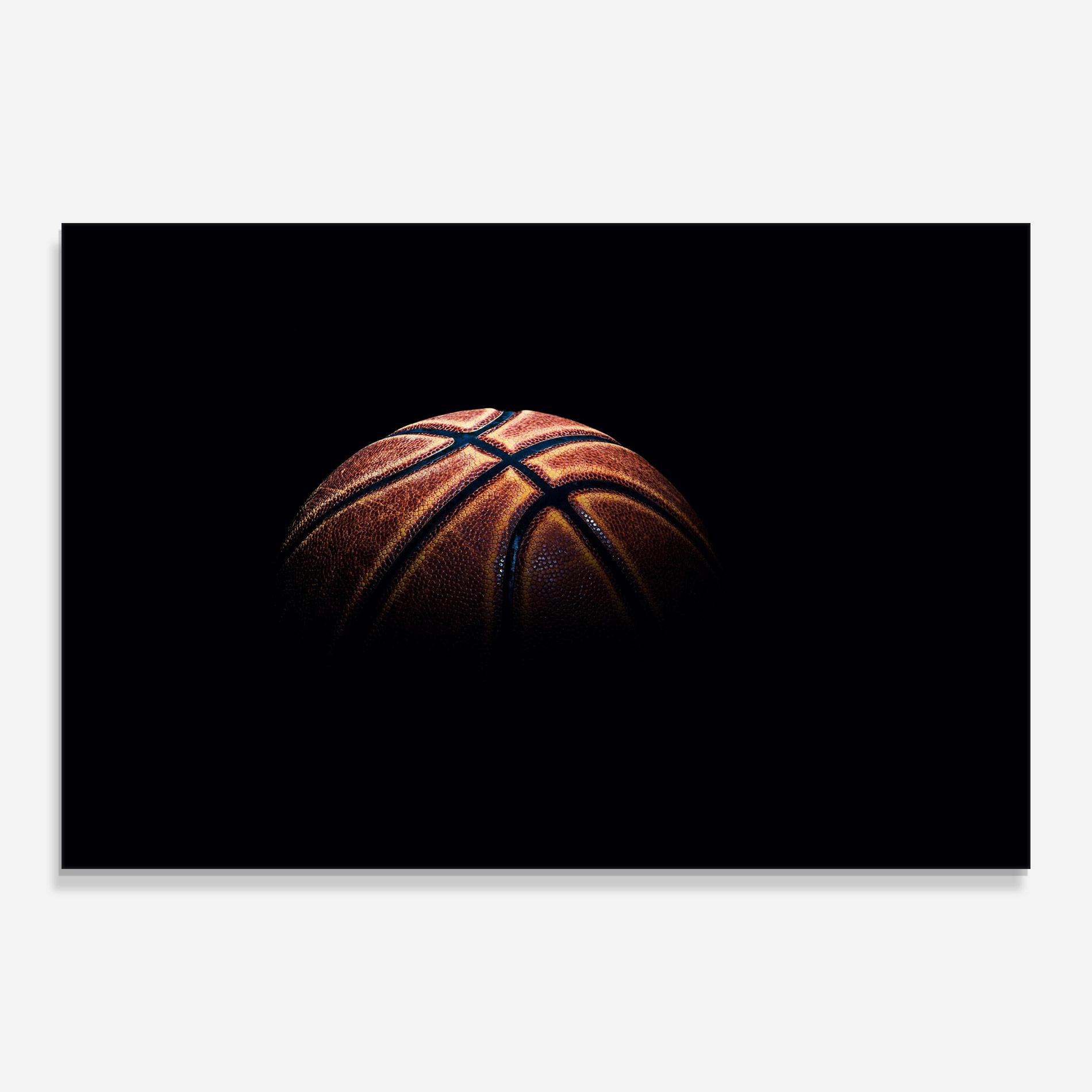 Üvegkép Basketball Ball In Dark mockup 0