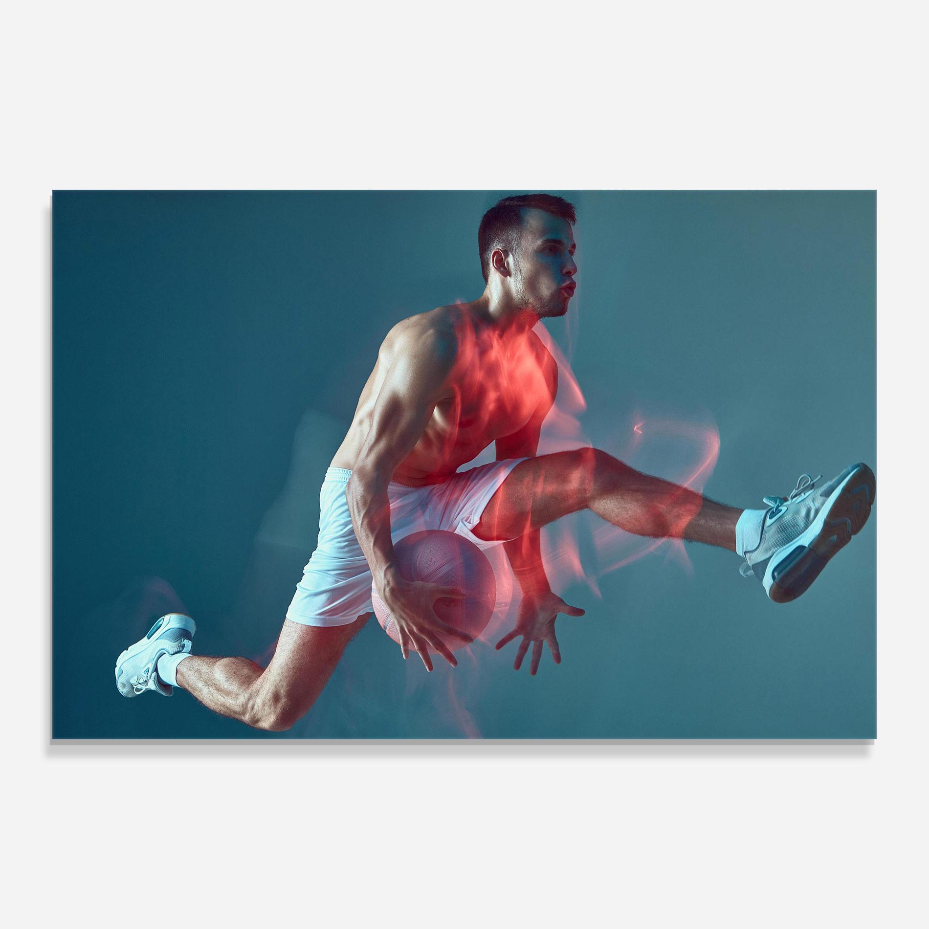 Üvegkép Fire Basketball Player mockup 0