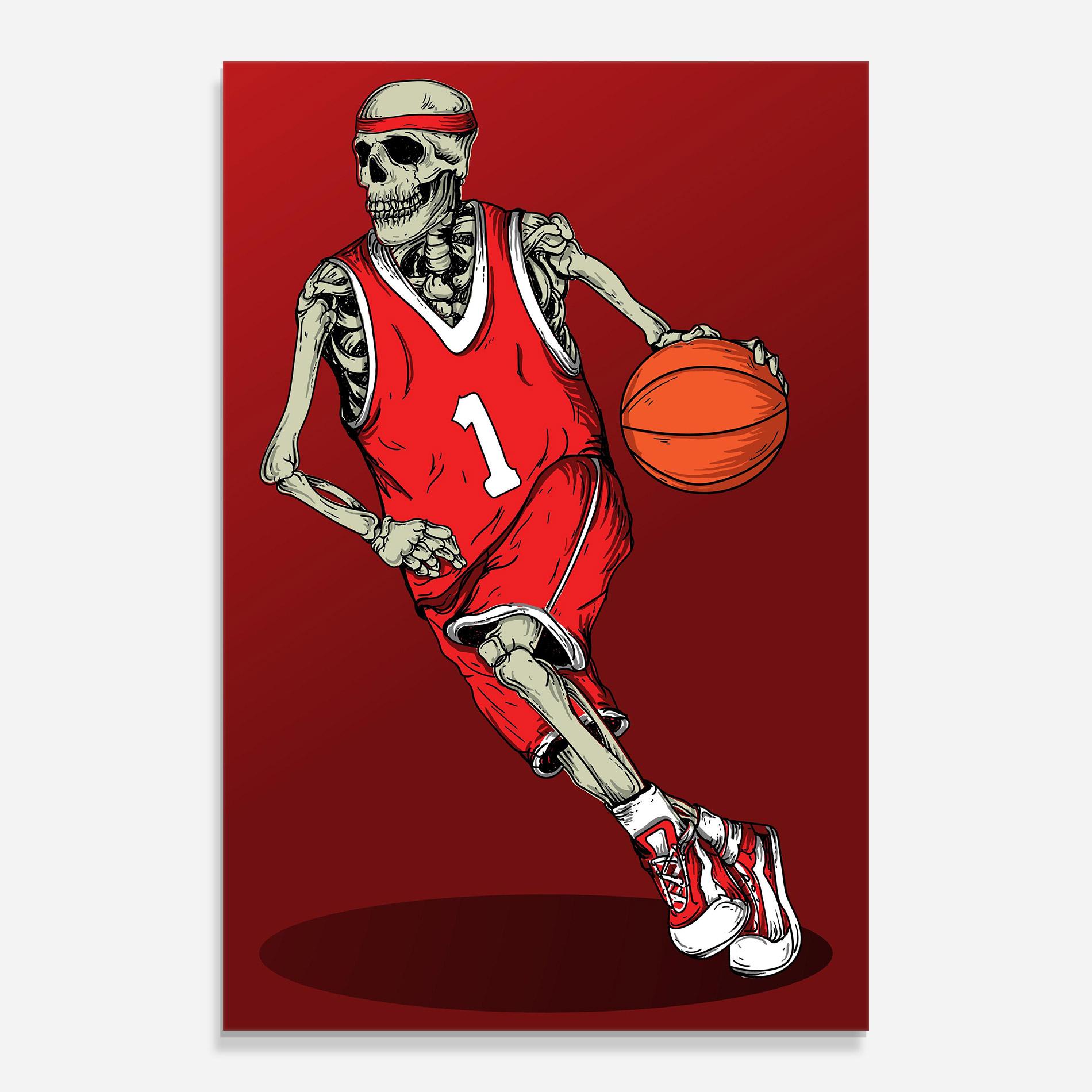 Üvegkép Basketball Skull mockup 0