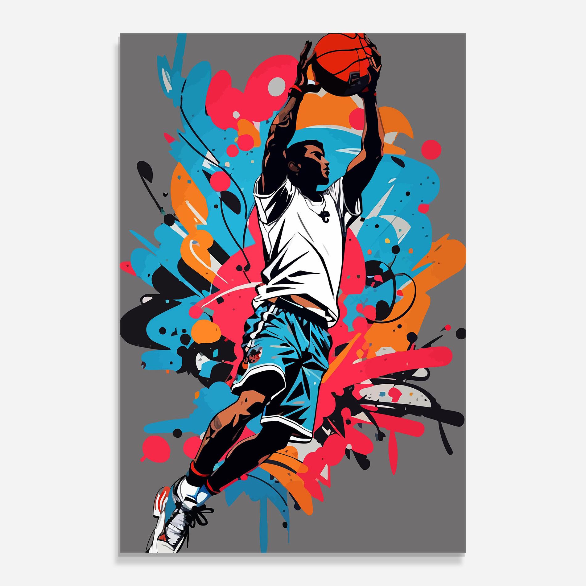 Üvegkép Blue Red Basket mockup 0