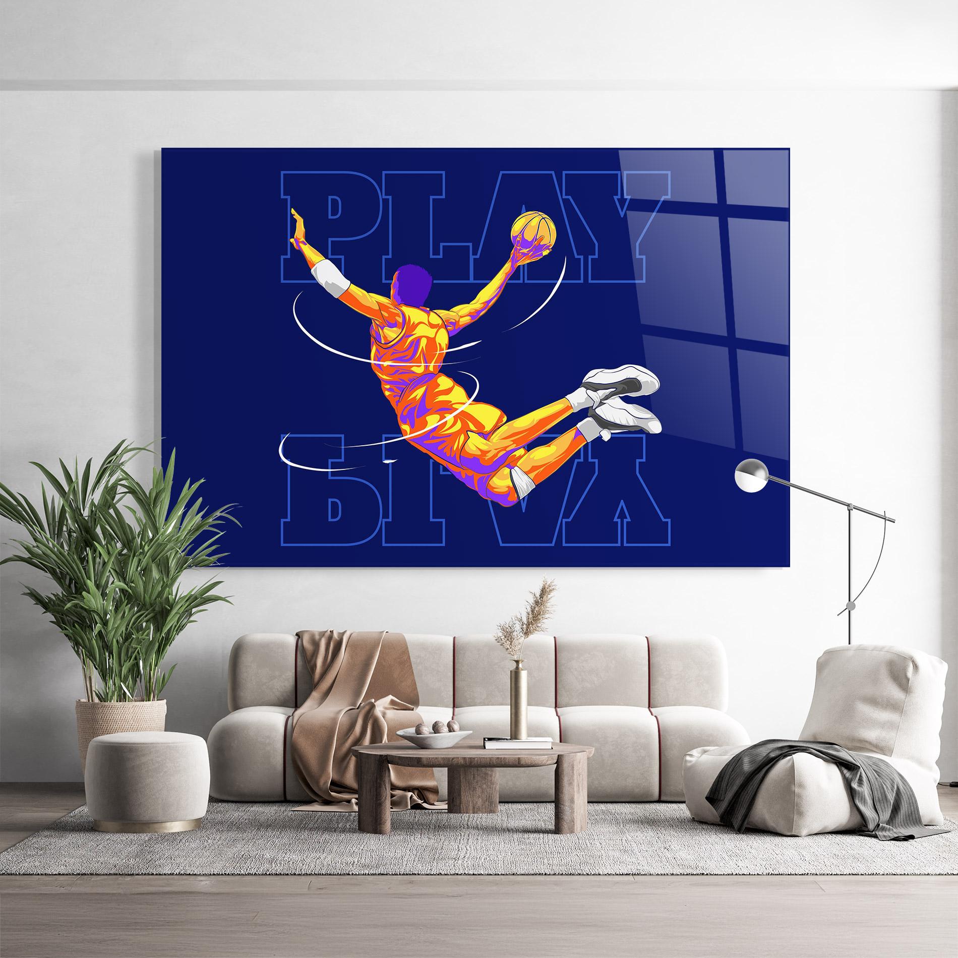 Üvegkép Basketball Blue mockup 9