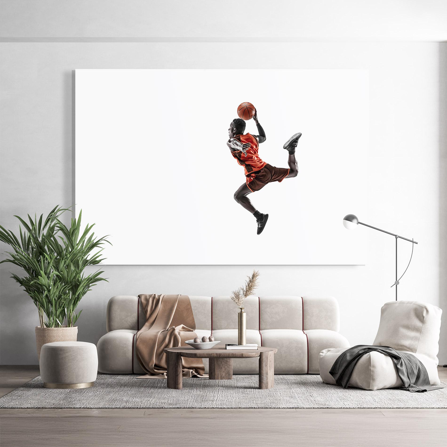 Üvegkép Basketball Player Flying mockup 9