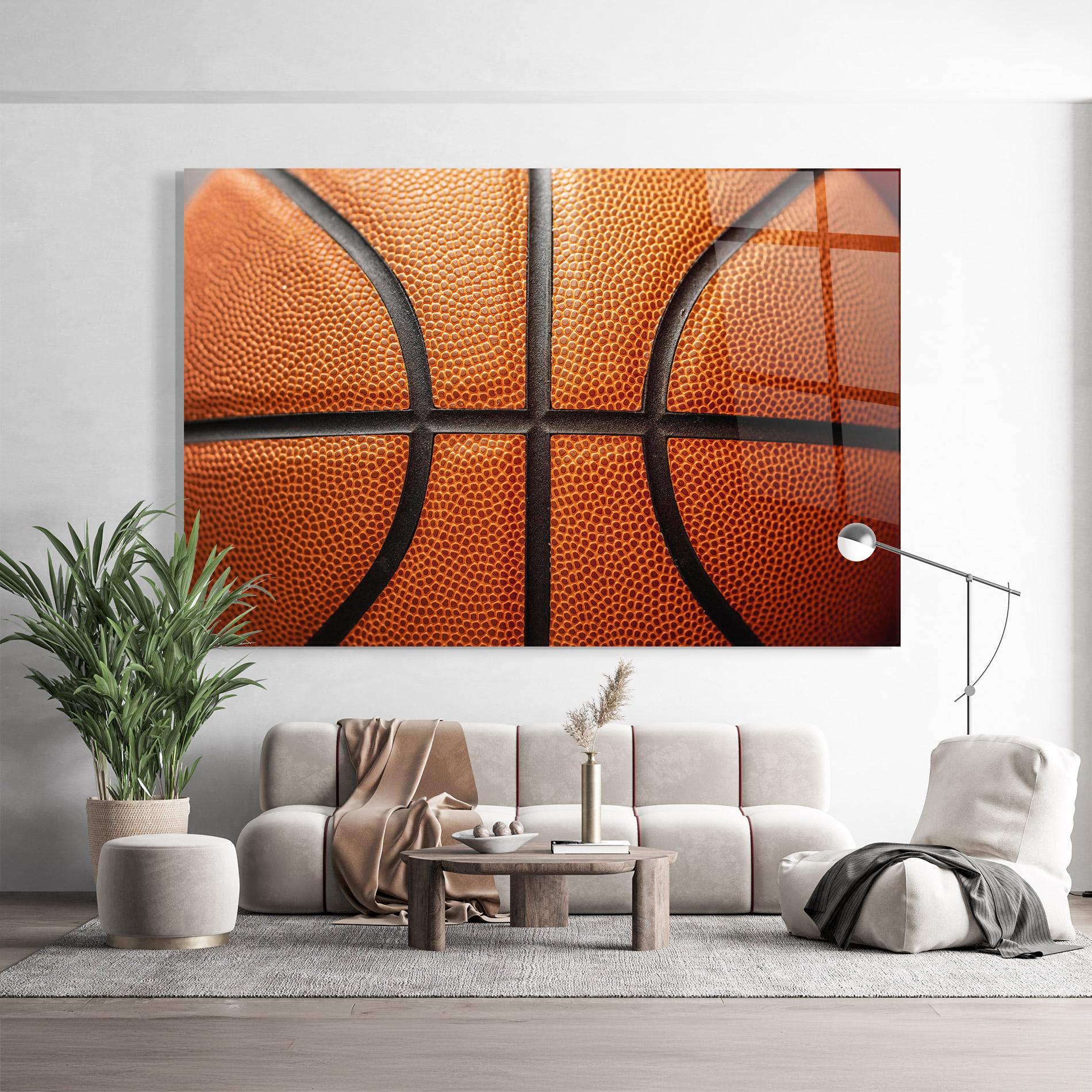 Üvegkép Close Up Leather Basketball mockup 9
