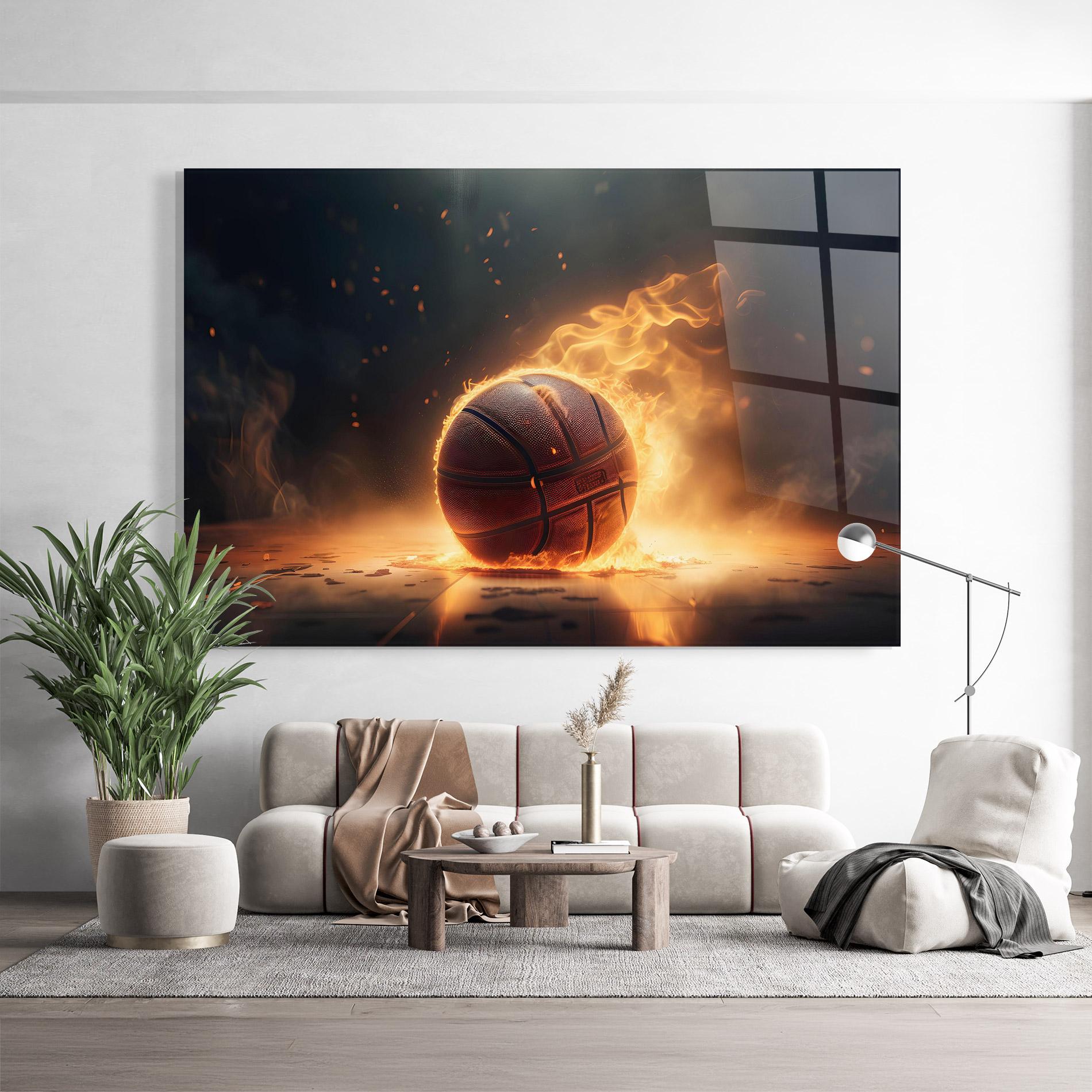 Üvegkép Fire Basketball mockup 9