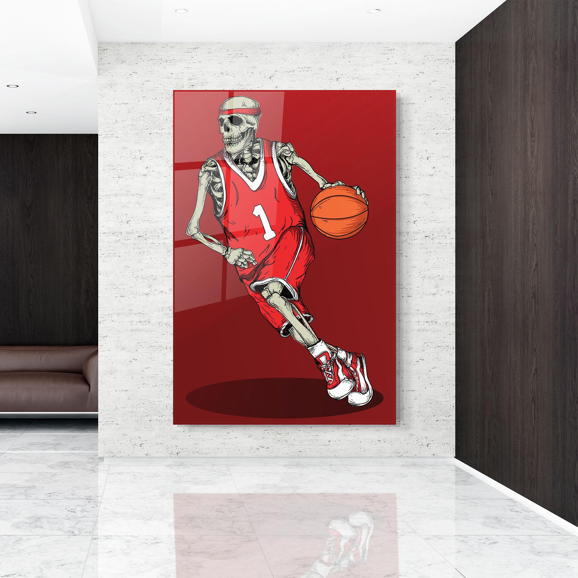Üvegkép Basketball Skull mockup 9