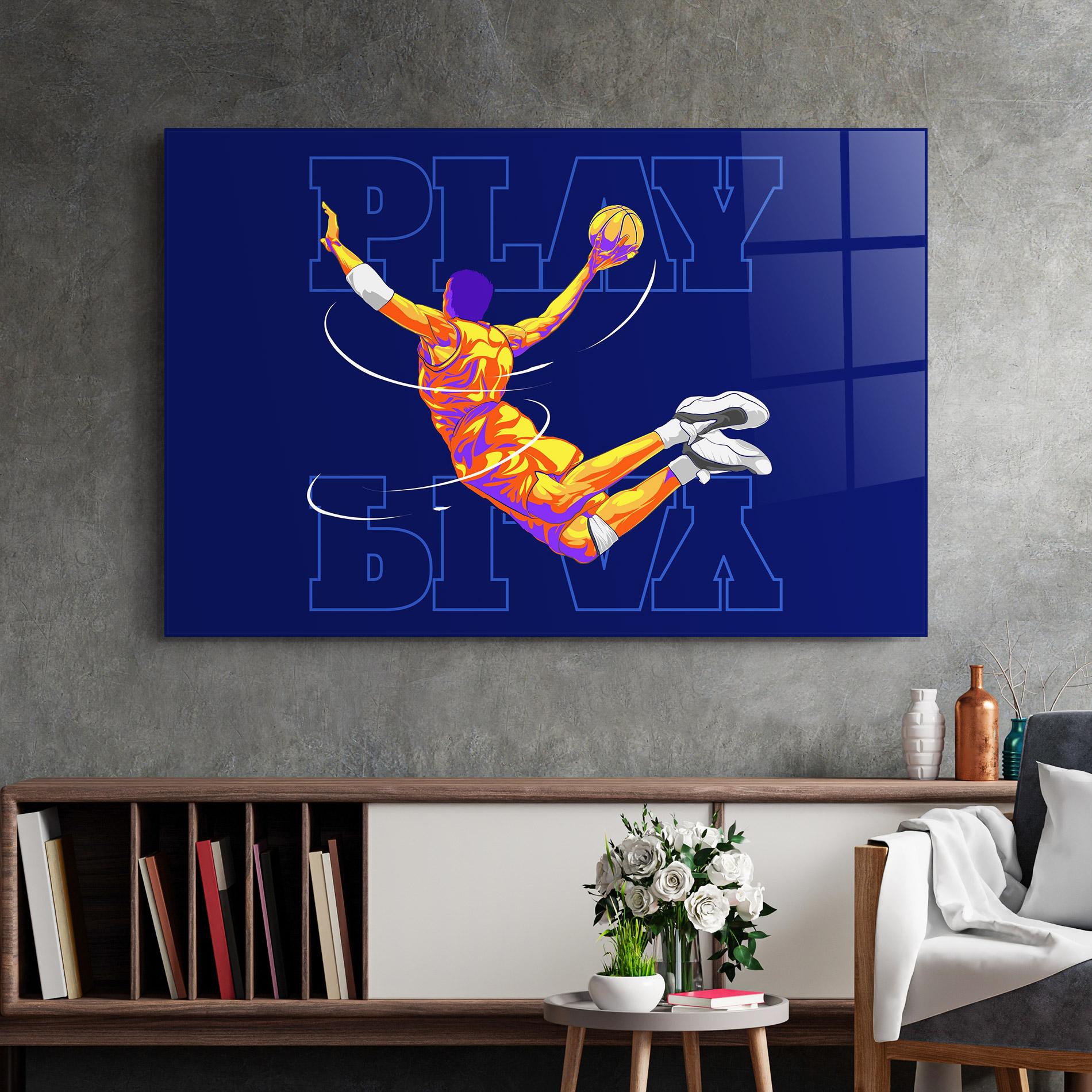 Üvegkép Basketball Blue mockup 2