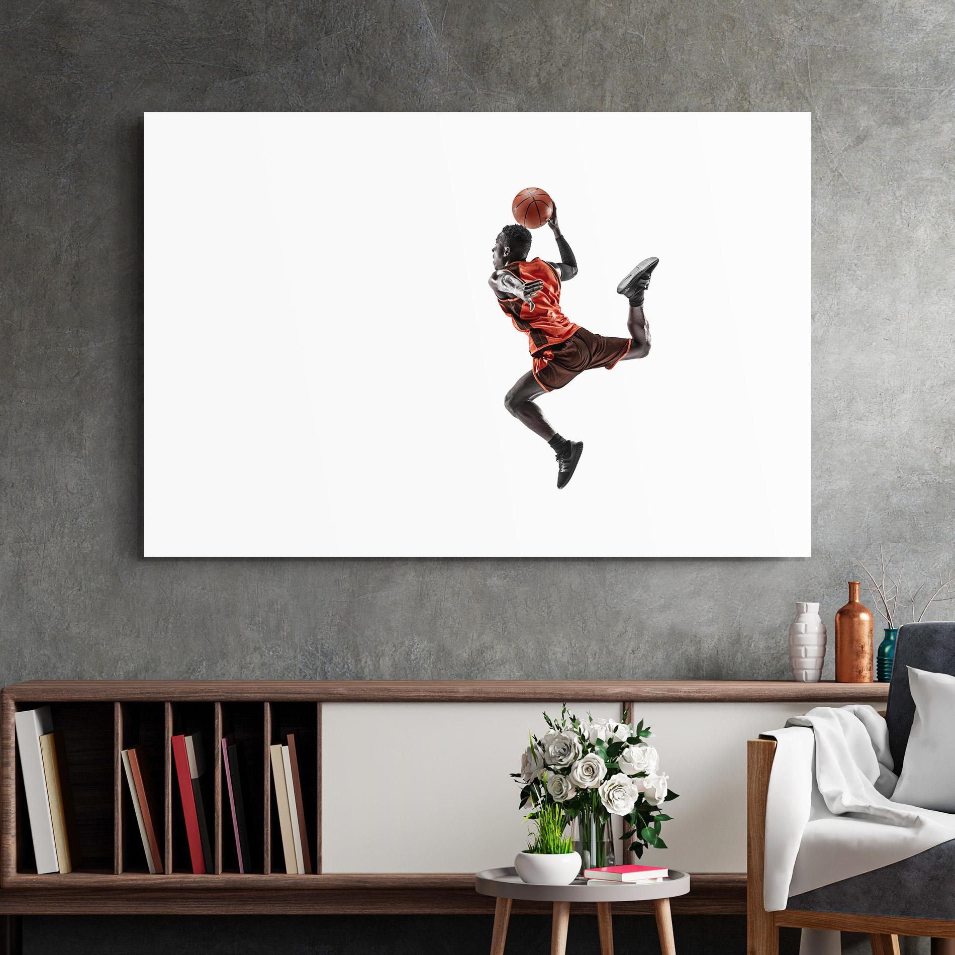 Üvegkép Basketball Player Flying mockup 2