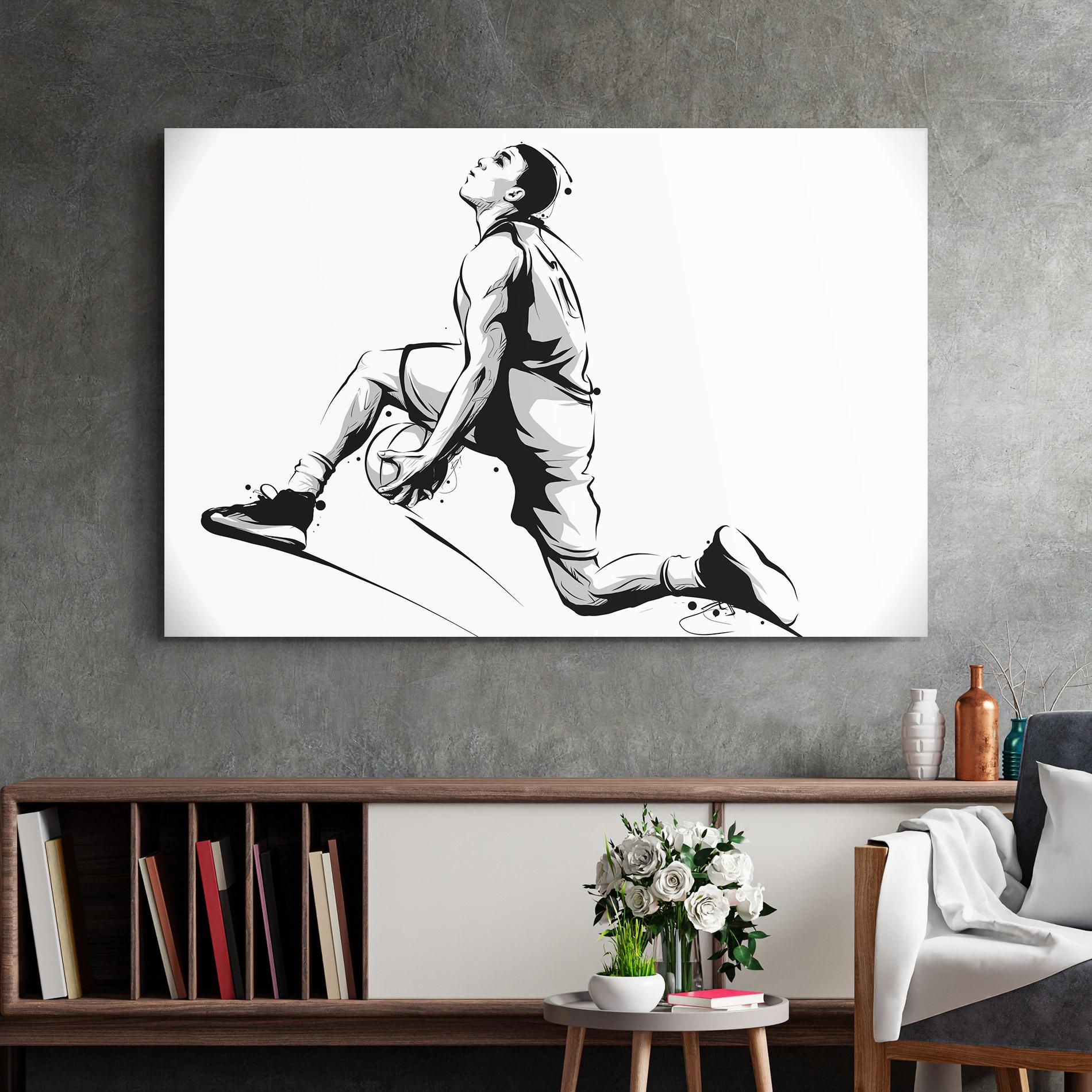 Üvegkép Basketball Player Jump mockup 2