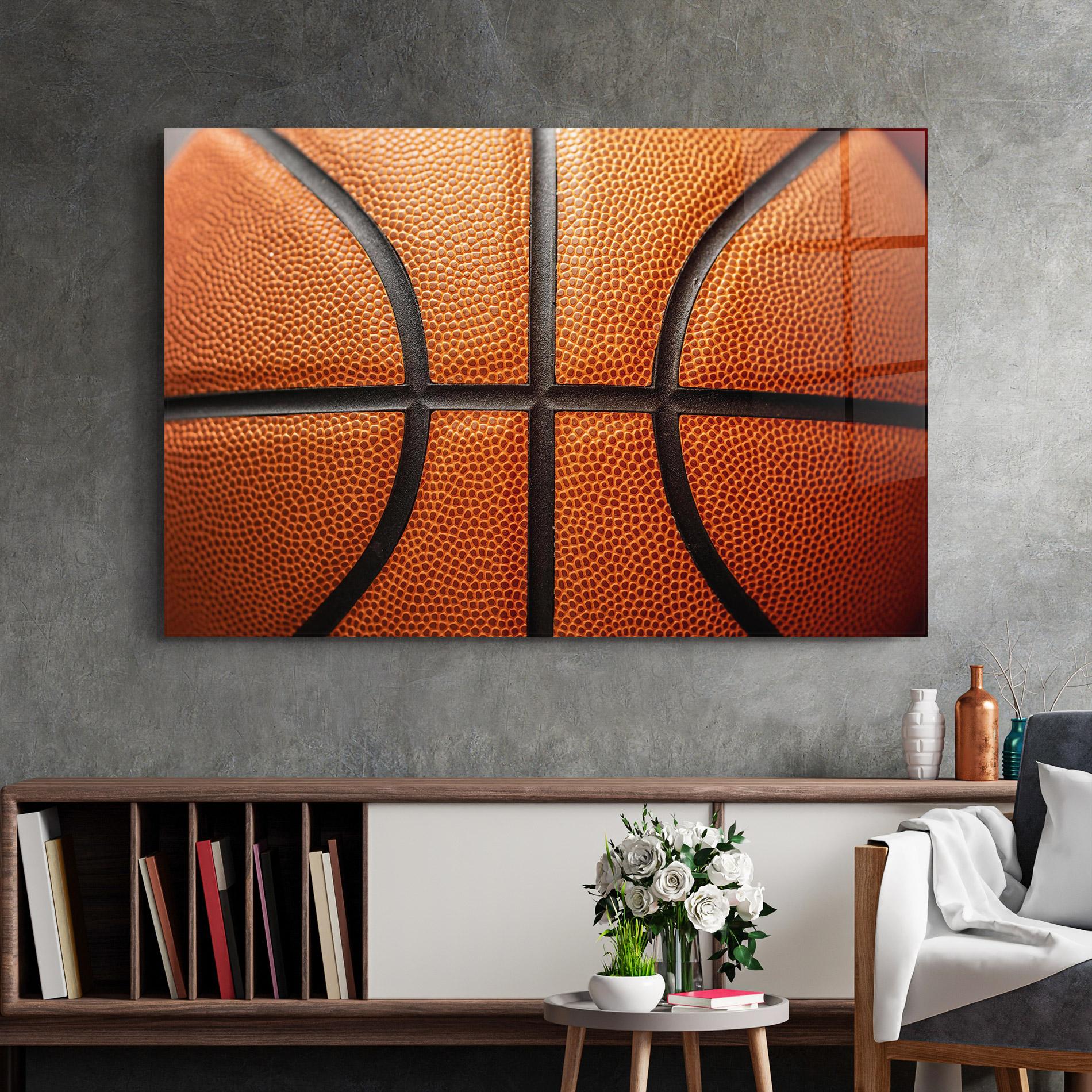 Üvegkép Close Up Leather Basketball mockup 2