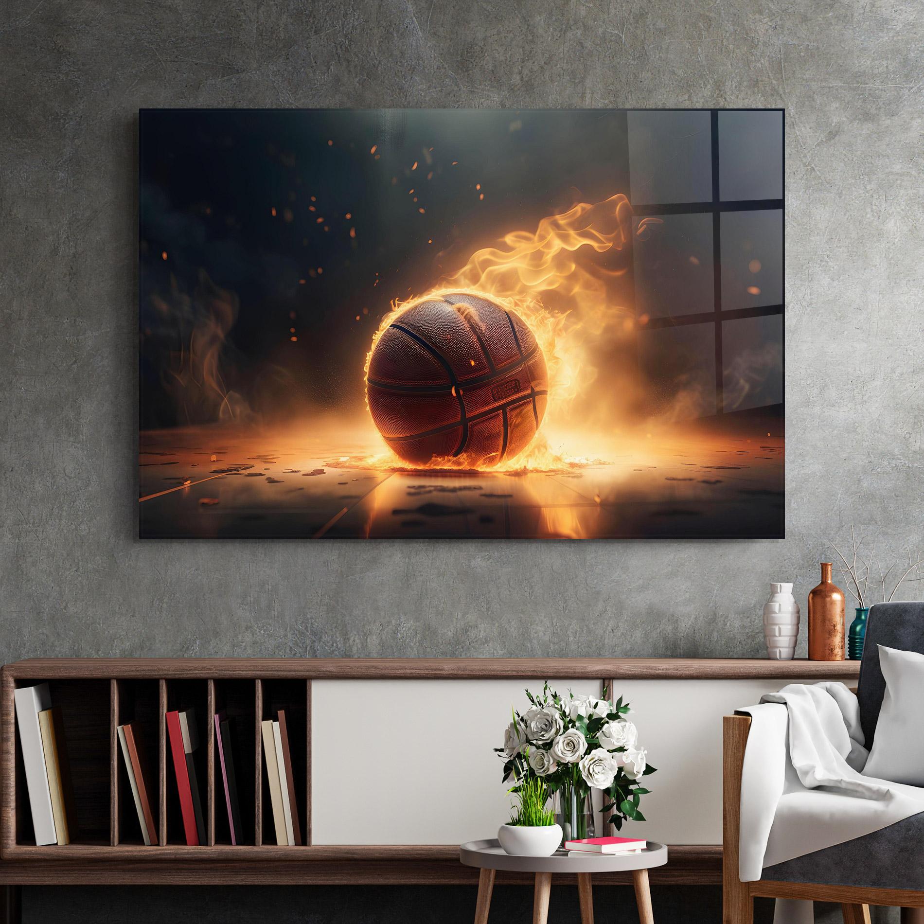 Üvegkép Fire Basketball mockup 2