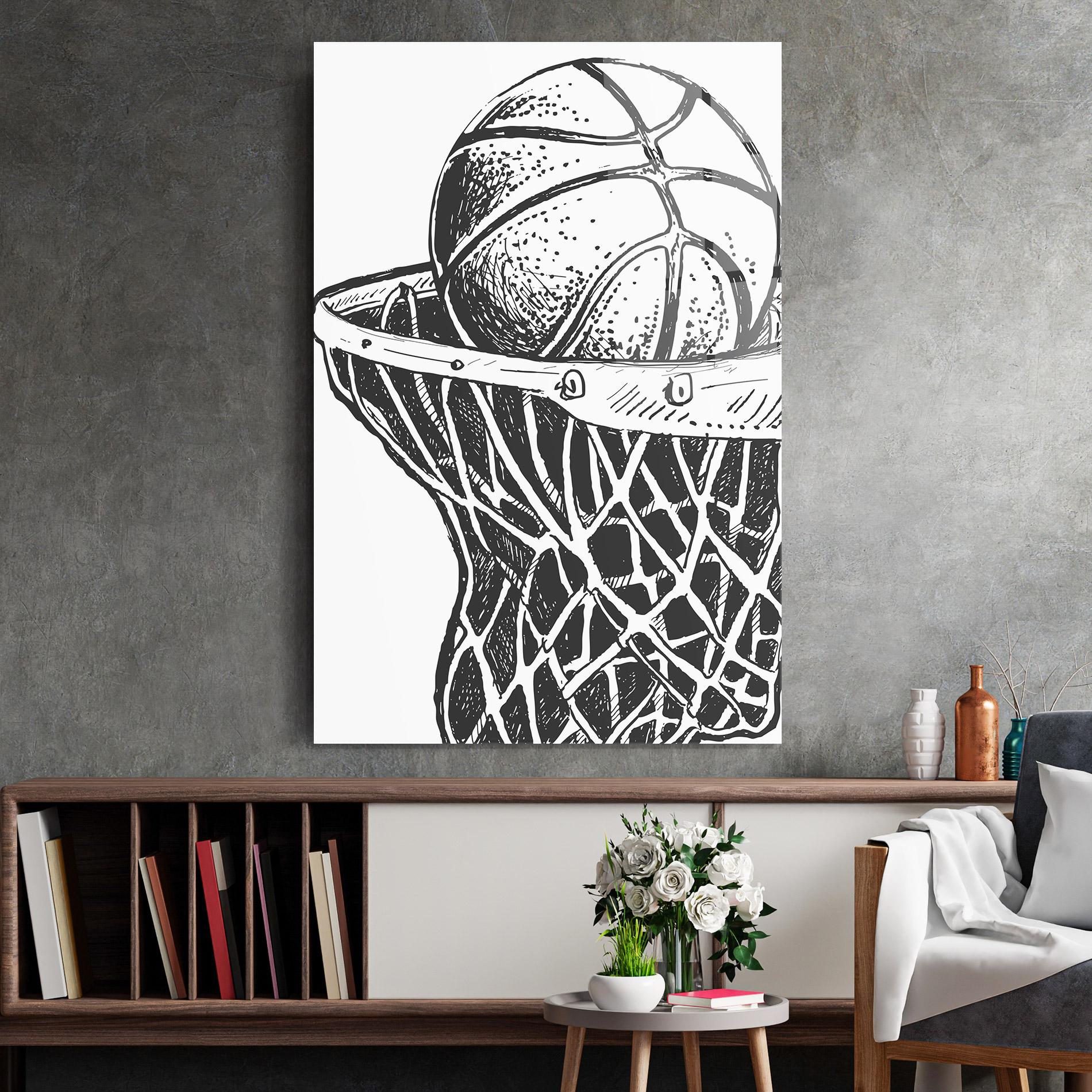 Üvegkép Basketball Grey Hoop mockup 2