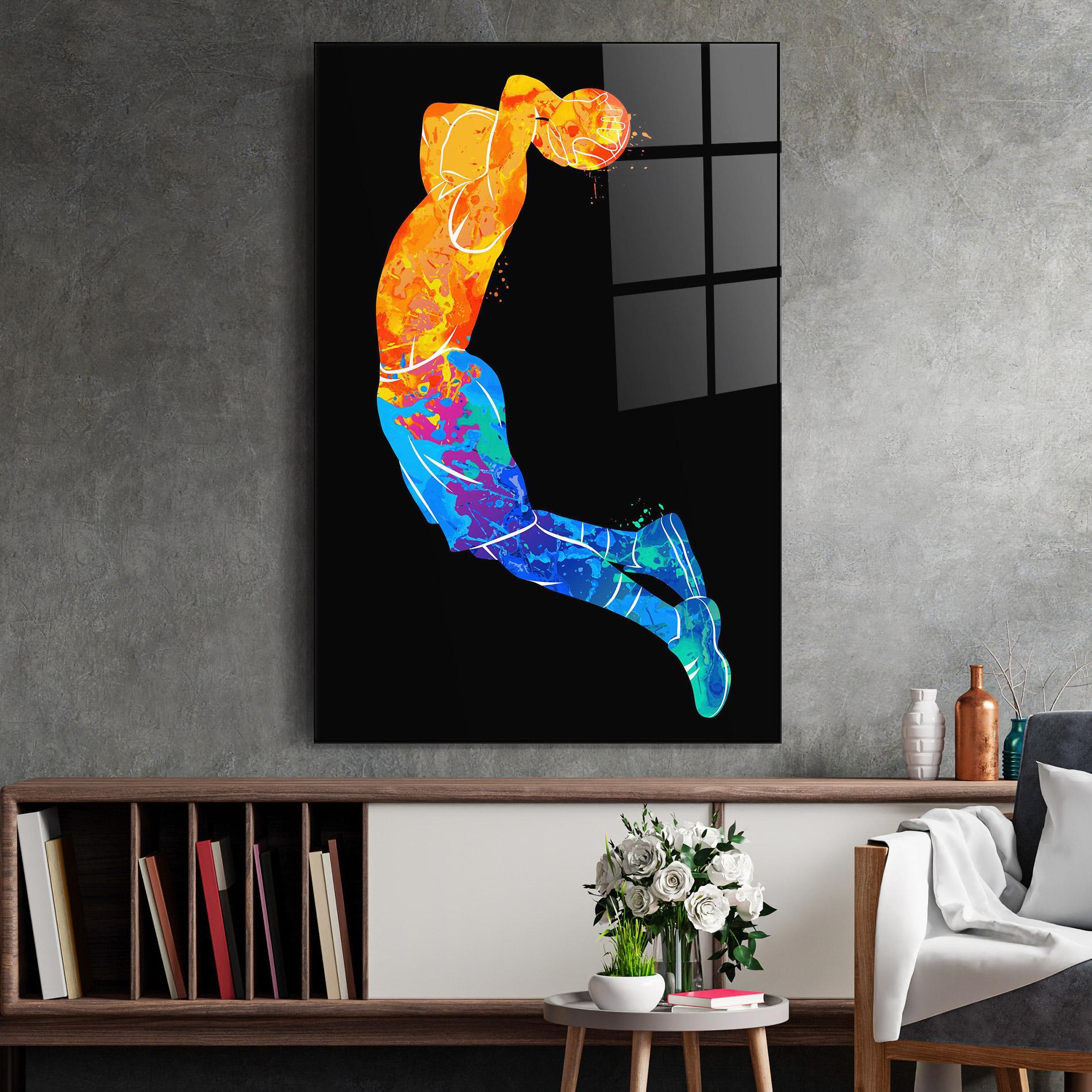 Üvegkép Blue Orange Basket mockup 2