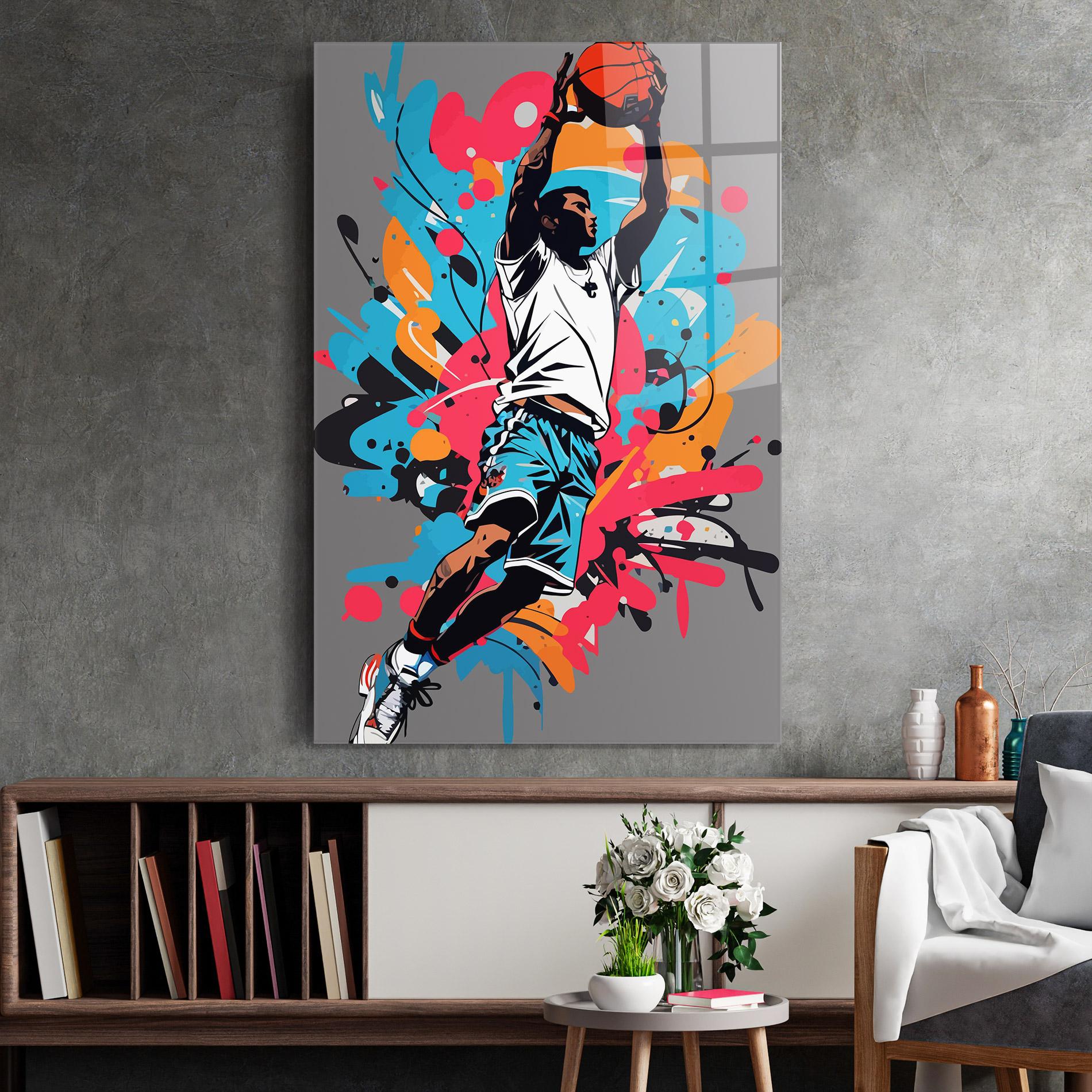 Üvegkép Blue Red Basket mockup 2