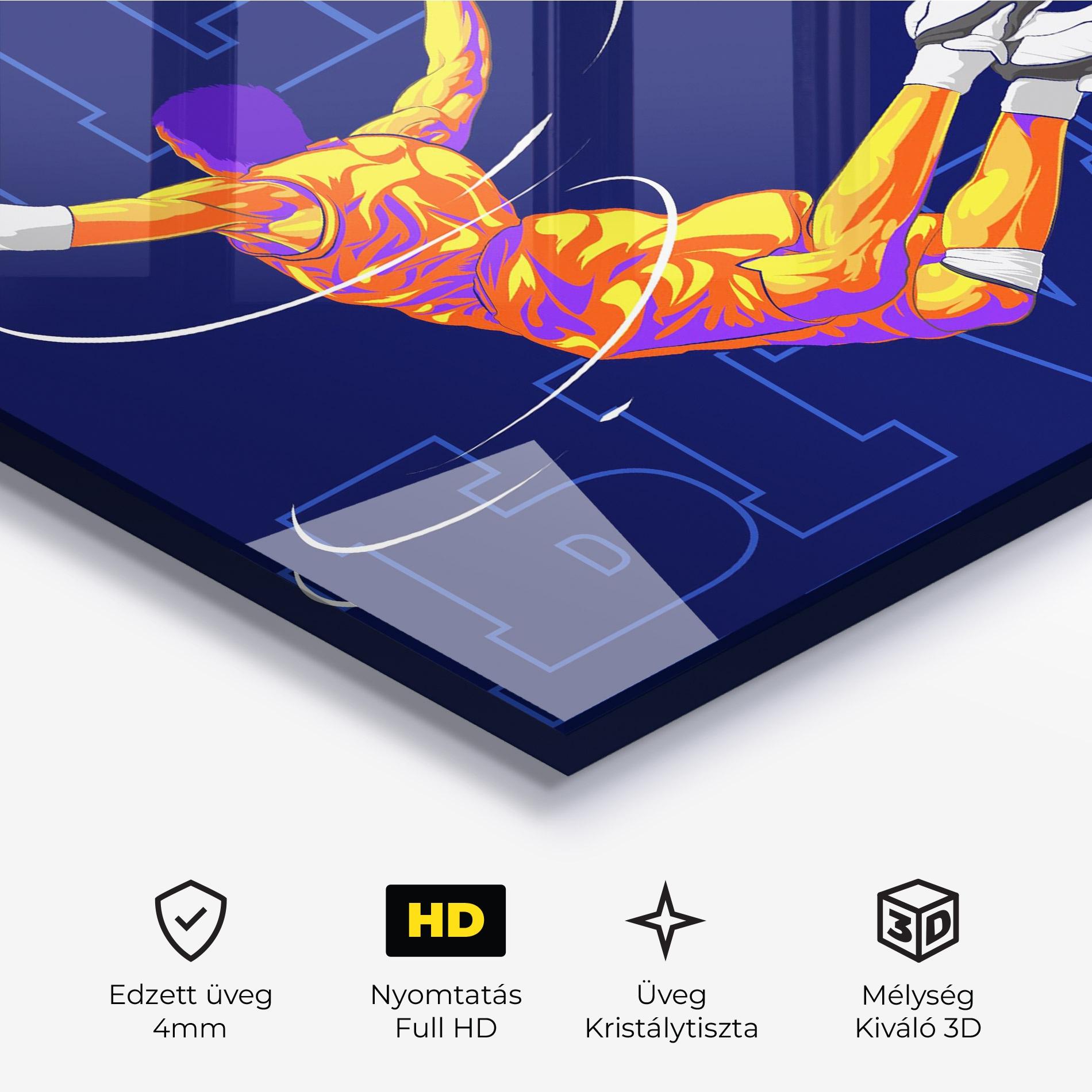 Üvegkép Basketball Blue mockup 3