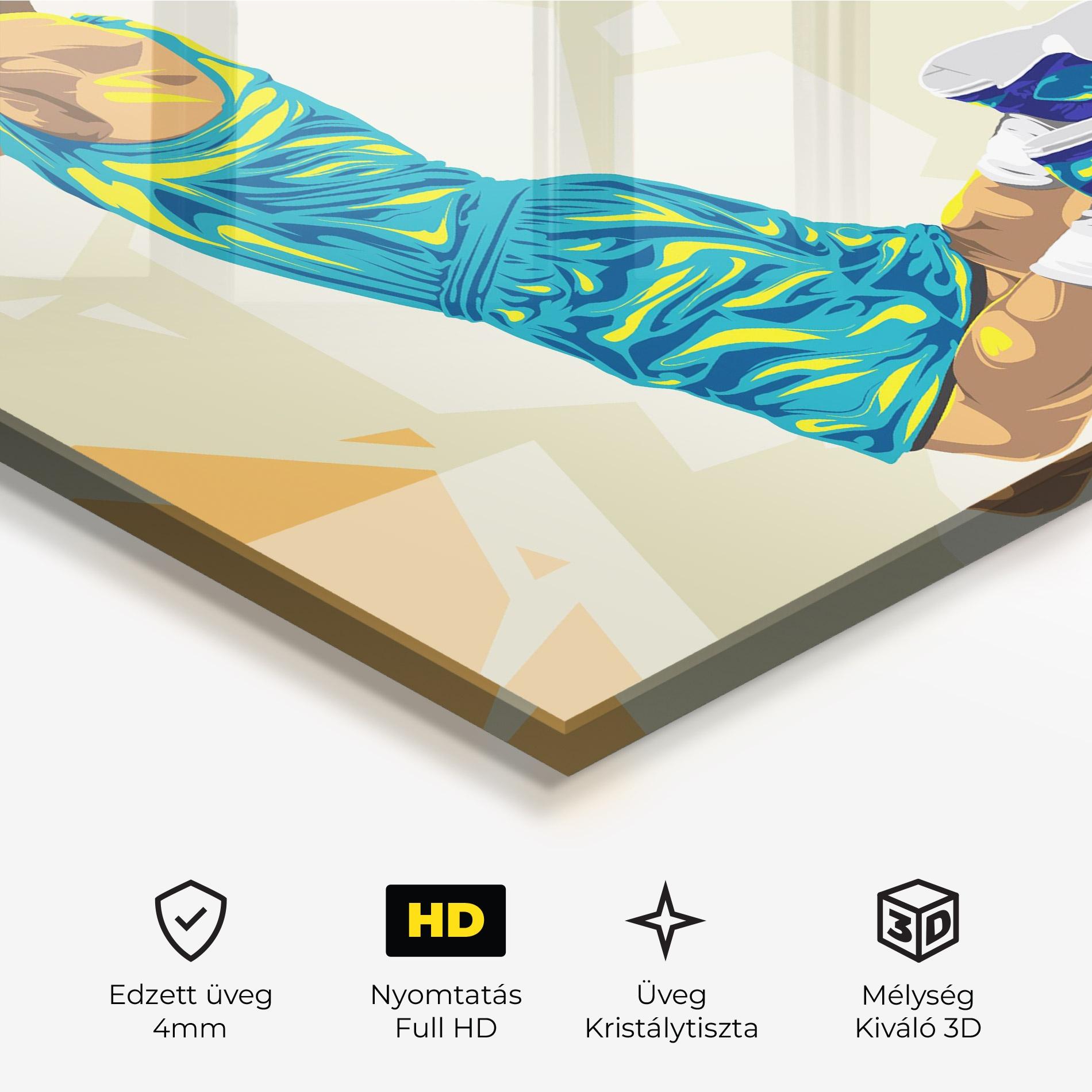 Üvegkép Basketball Dunk Pose mockup 3