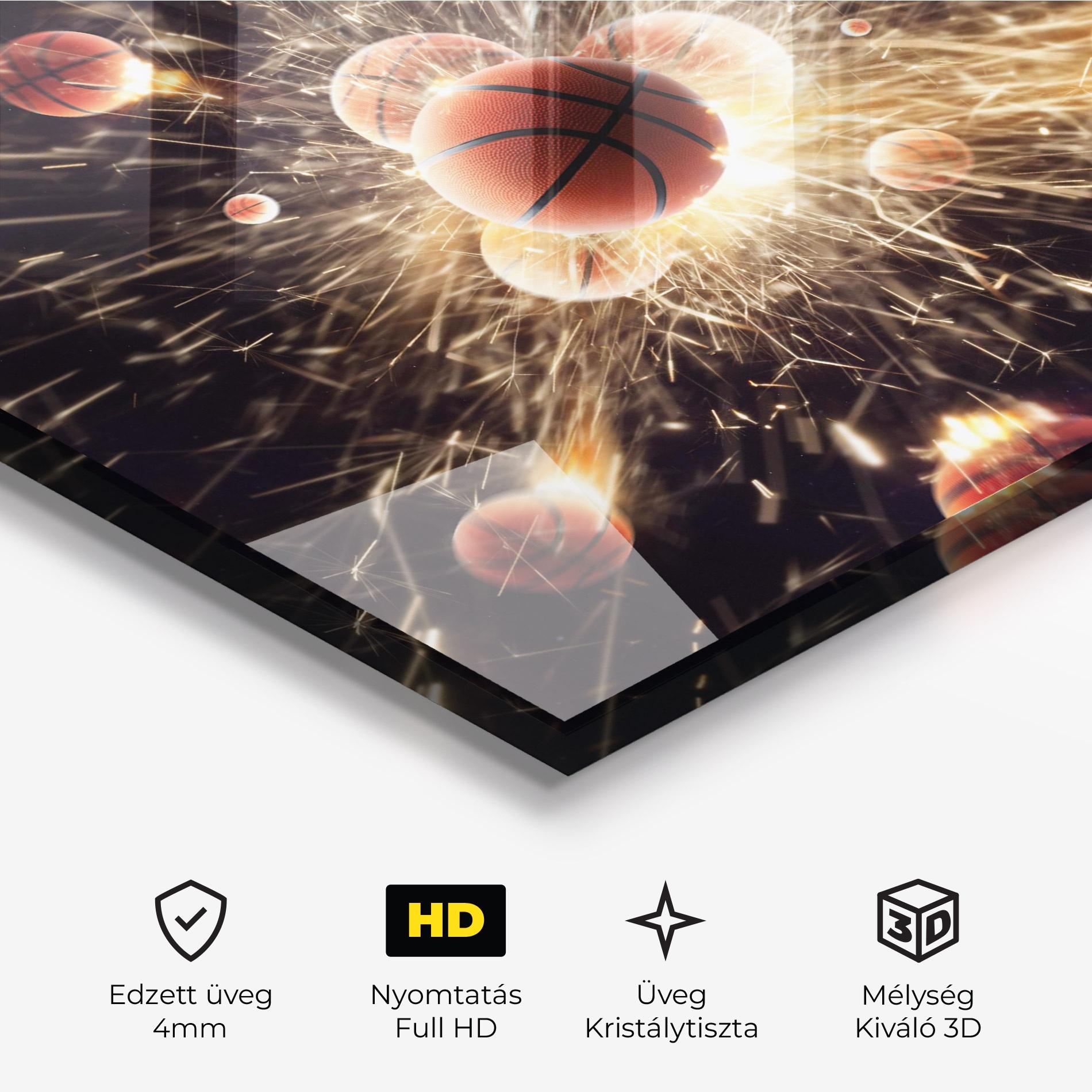 Üvegkép Basketball Explosion mockup 3