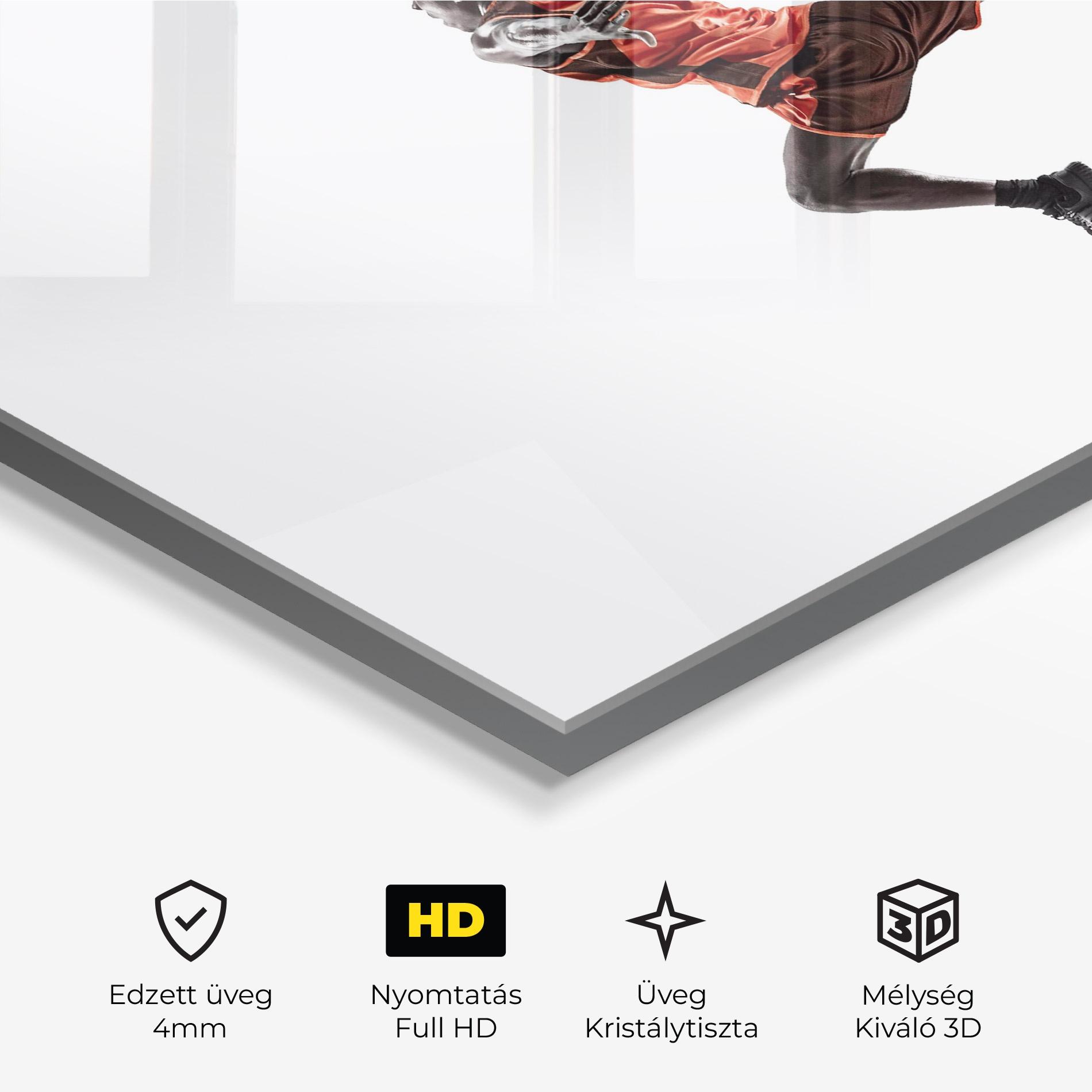 Üvegkép Basketball Player Flying mockup 3