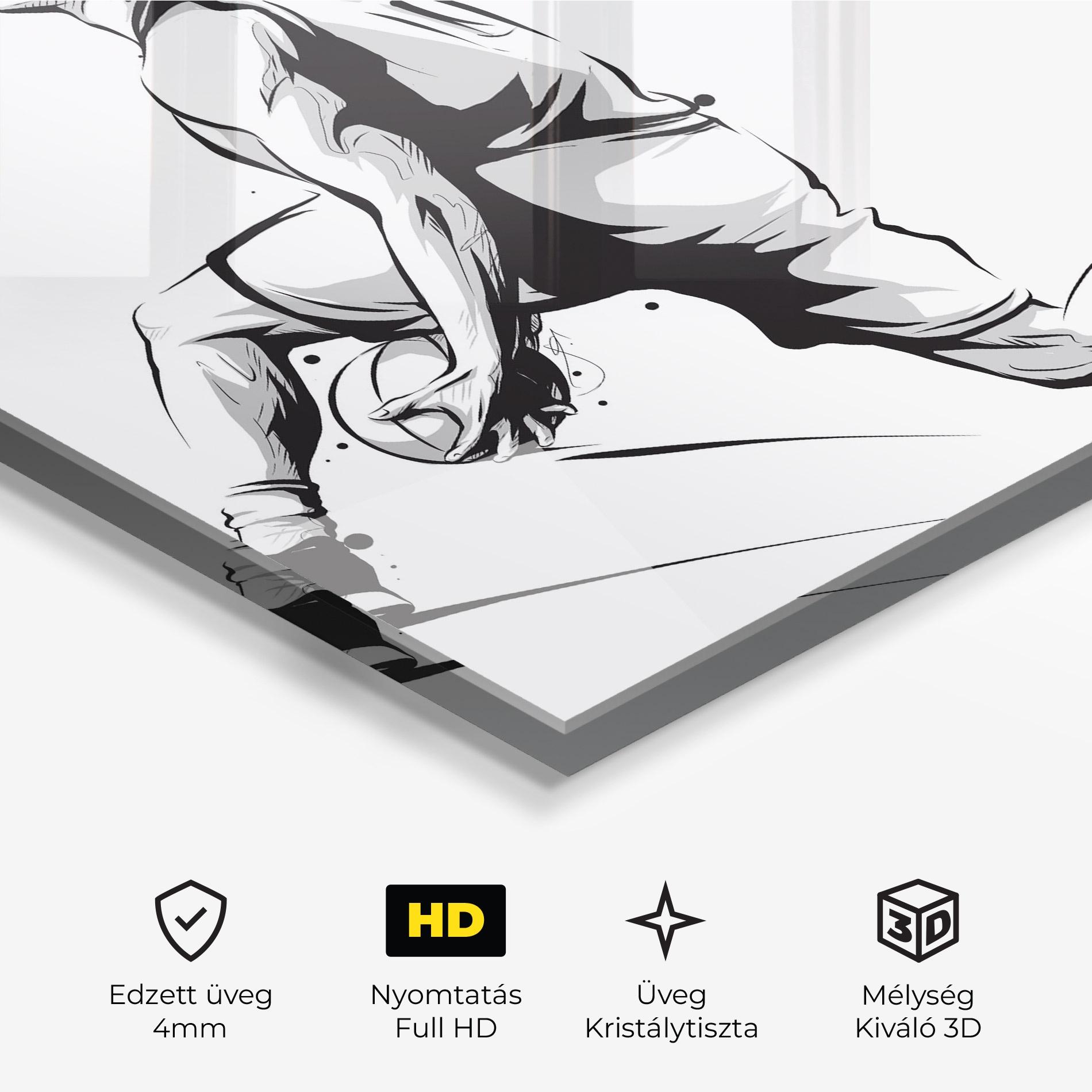 Üvegkép Basketball Player Jump mockup 3