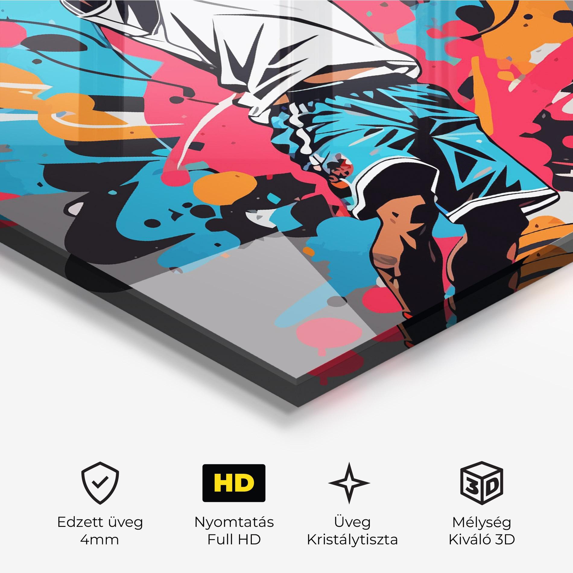 Üvegkép Blue Red Basket mockup 3