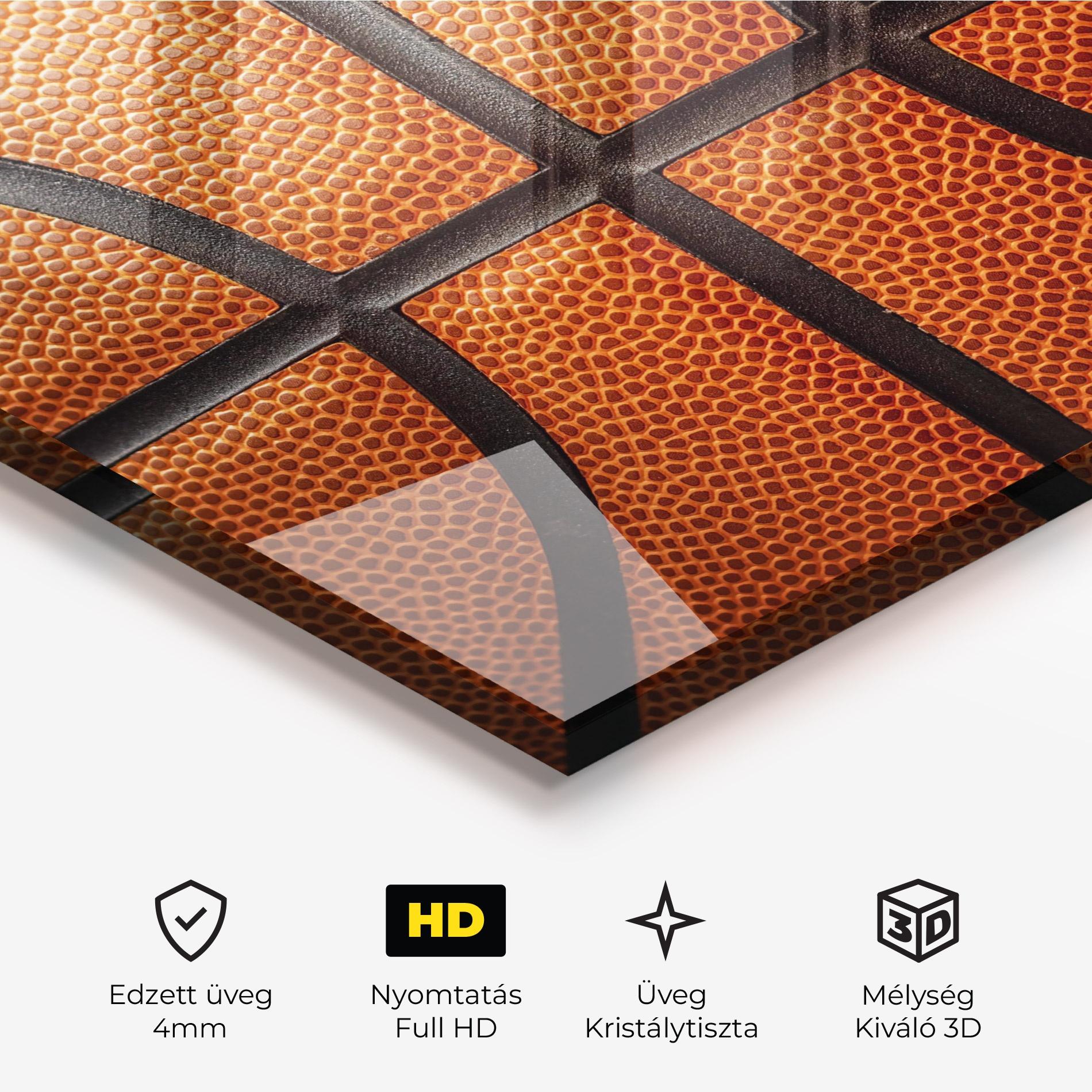 Üvegkép Close Up Leather Basketball mockup 3