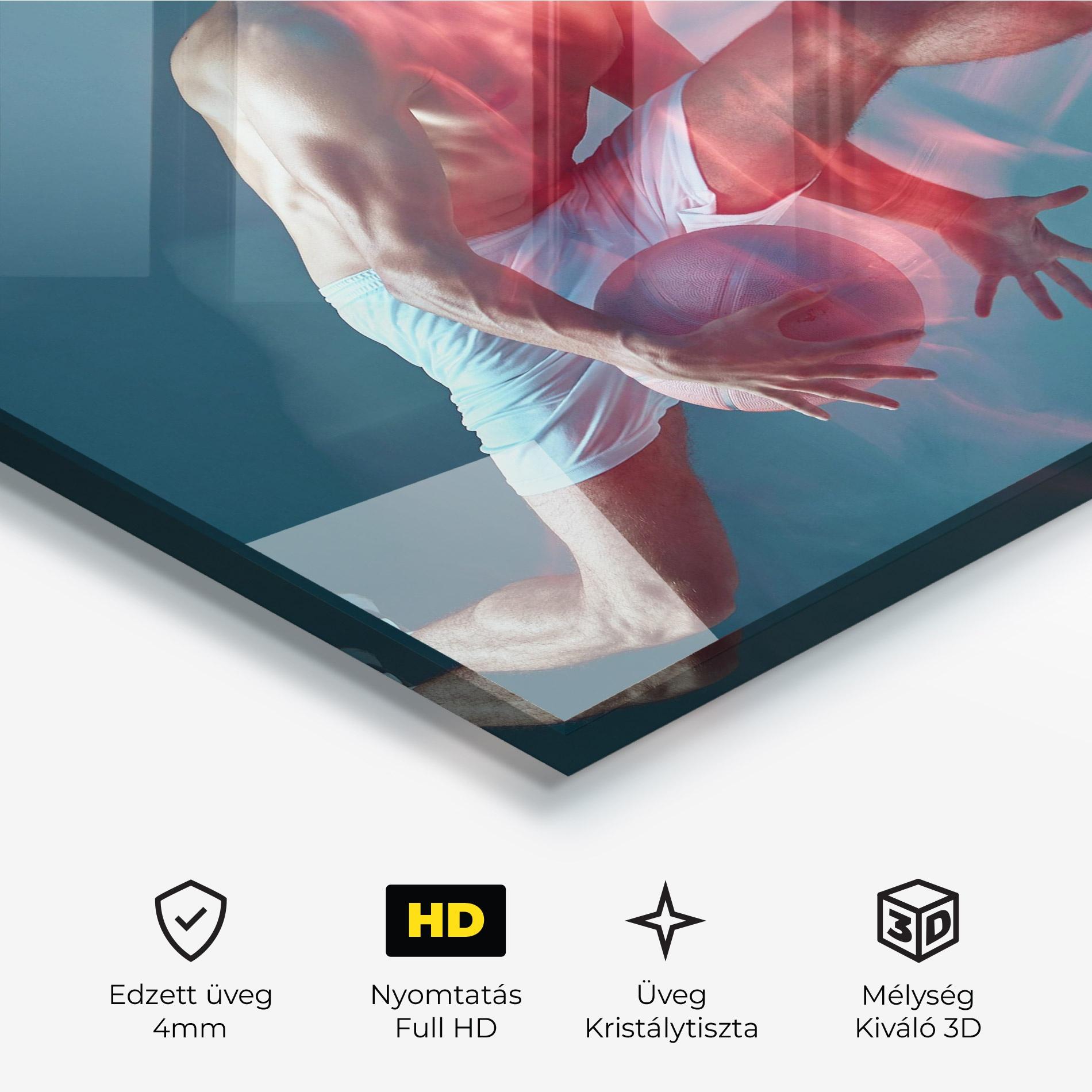 Üvegkép Fire Basketball Player mockup 3