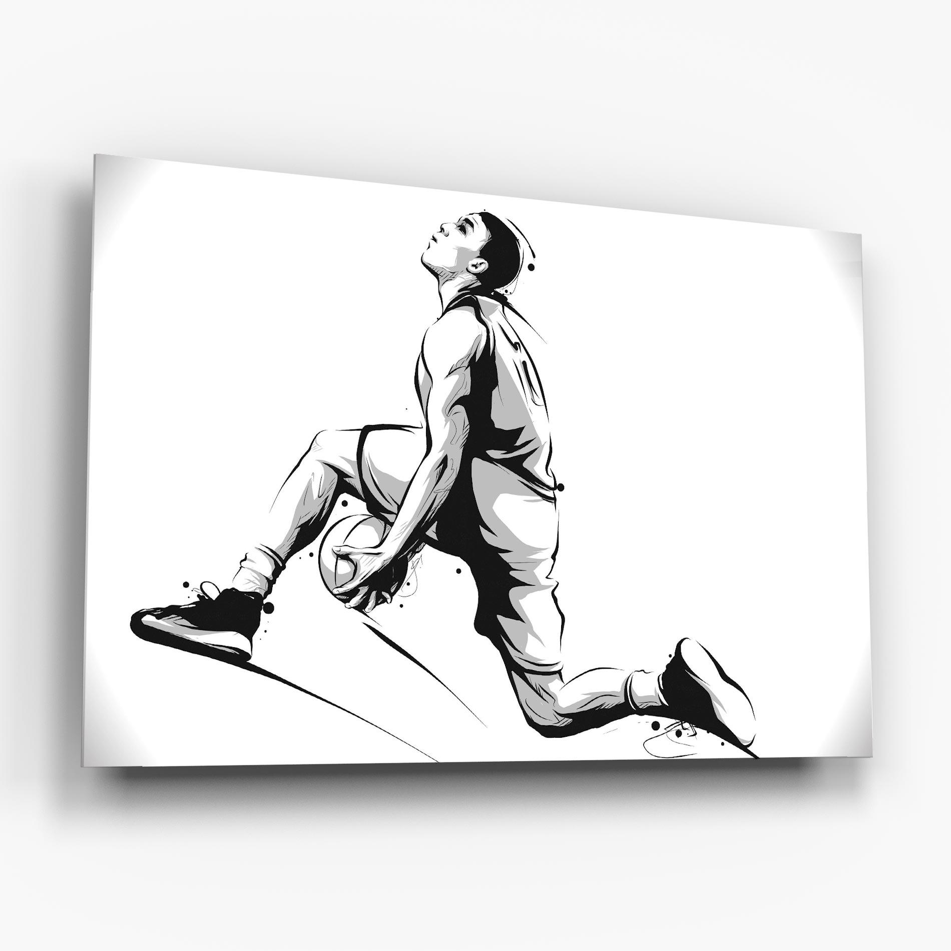 Üvegkép Basketball Player Jump mockup 6