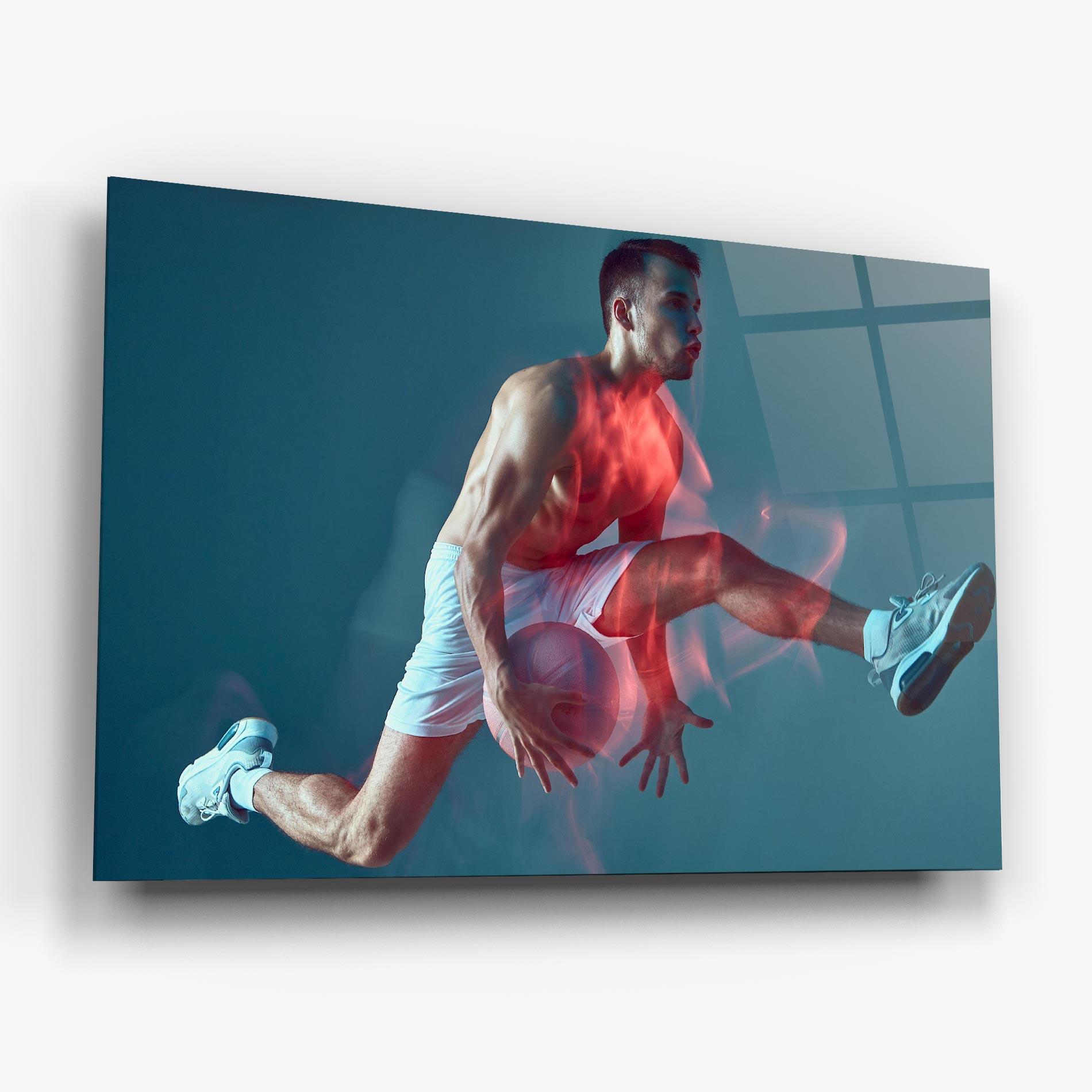Üvegkép Fire Basketball Player mockup 6