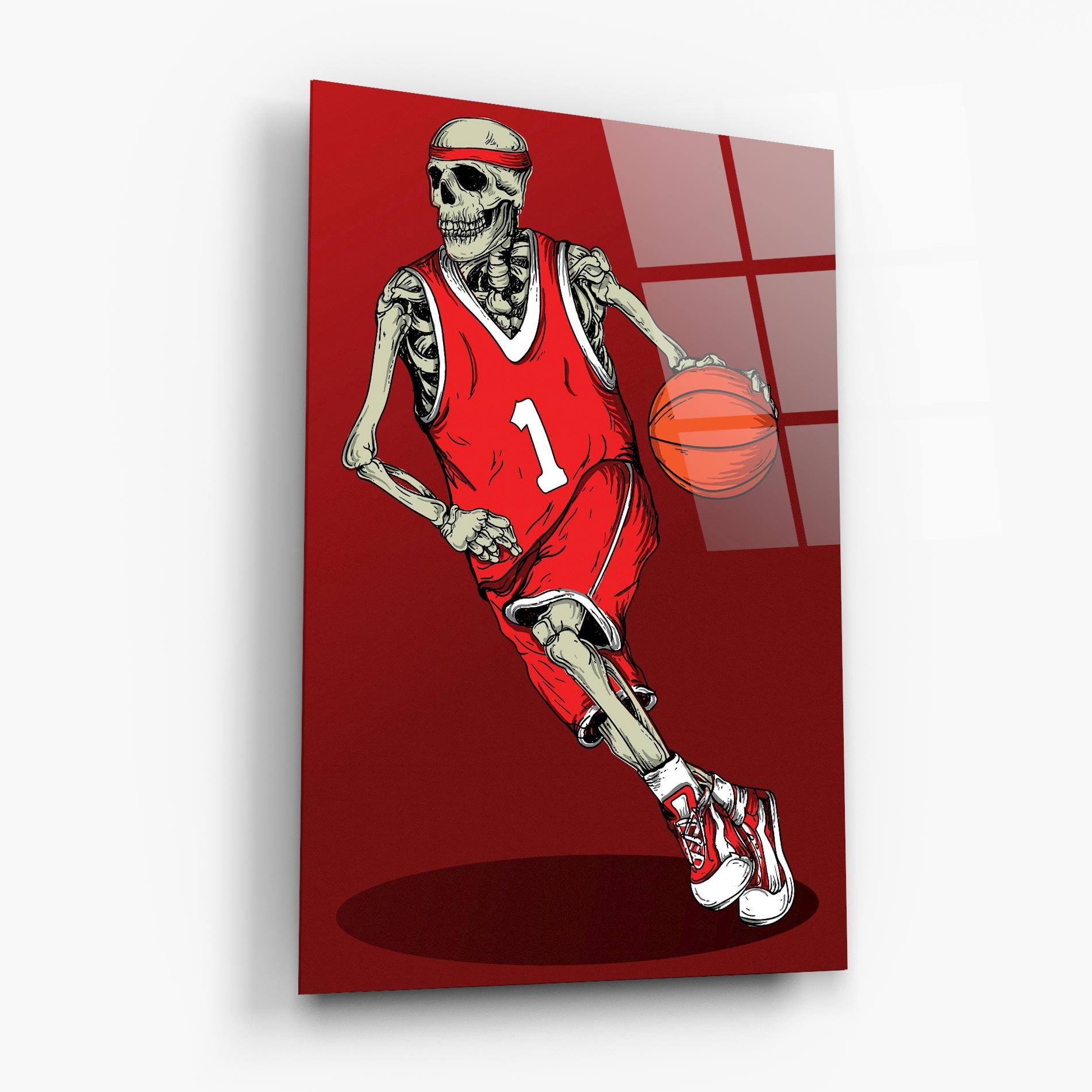 Üvegkép Basketball Skull mockup 6