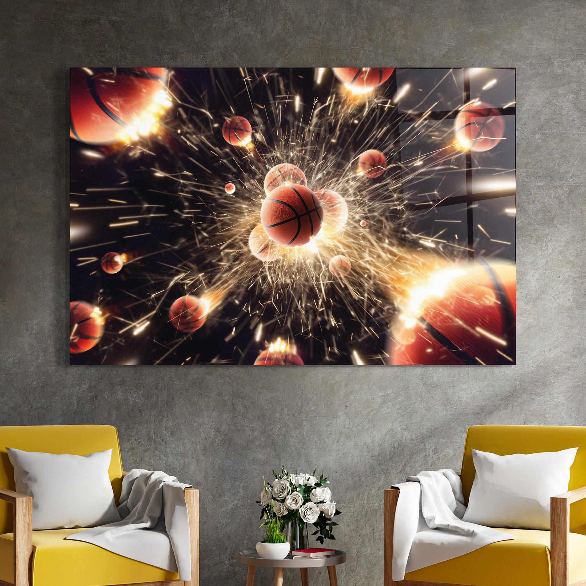 Üvegkép Basketball Explosion mockup 4