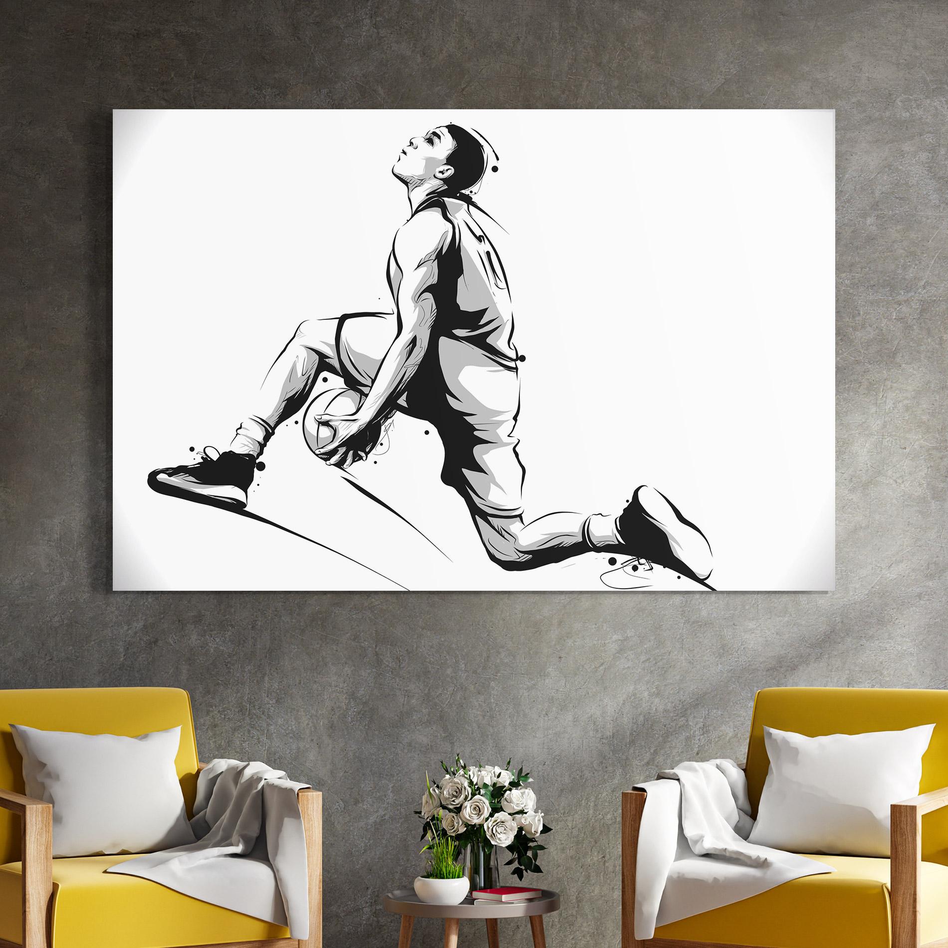 Üvegkép Basketball Player Jump mockup 4