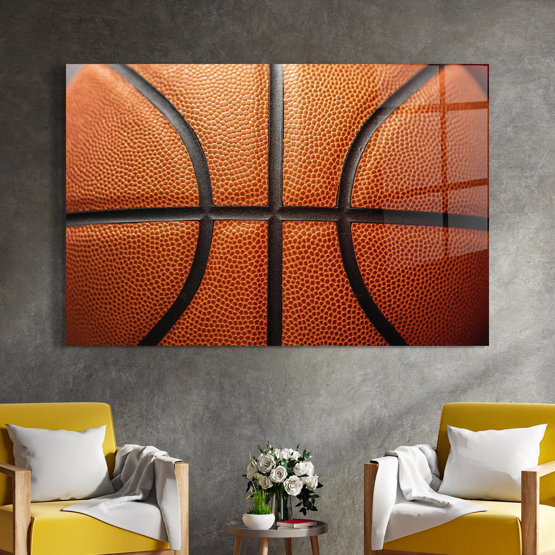 Üvegkép Close Up Leather Basketball mockup 4