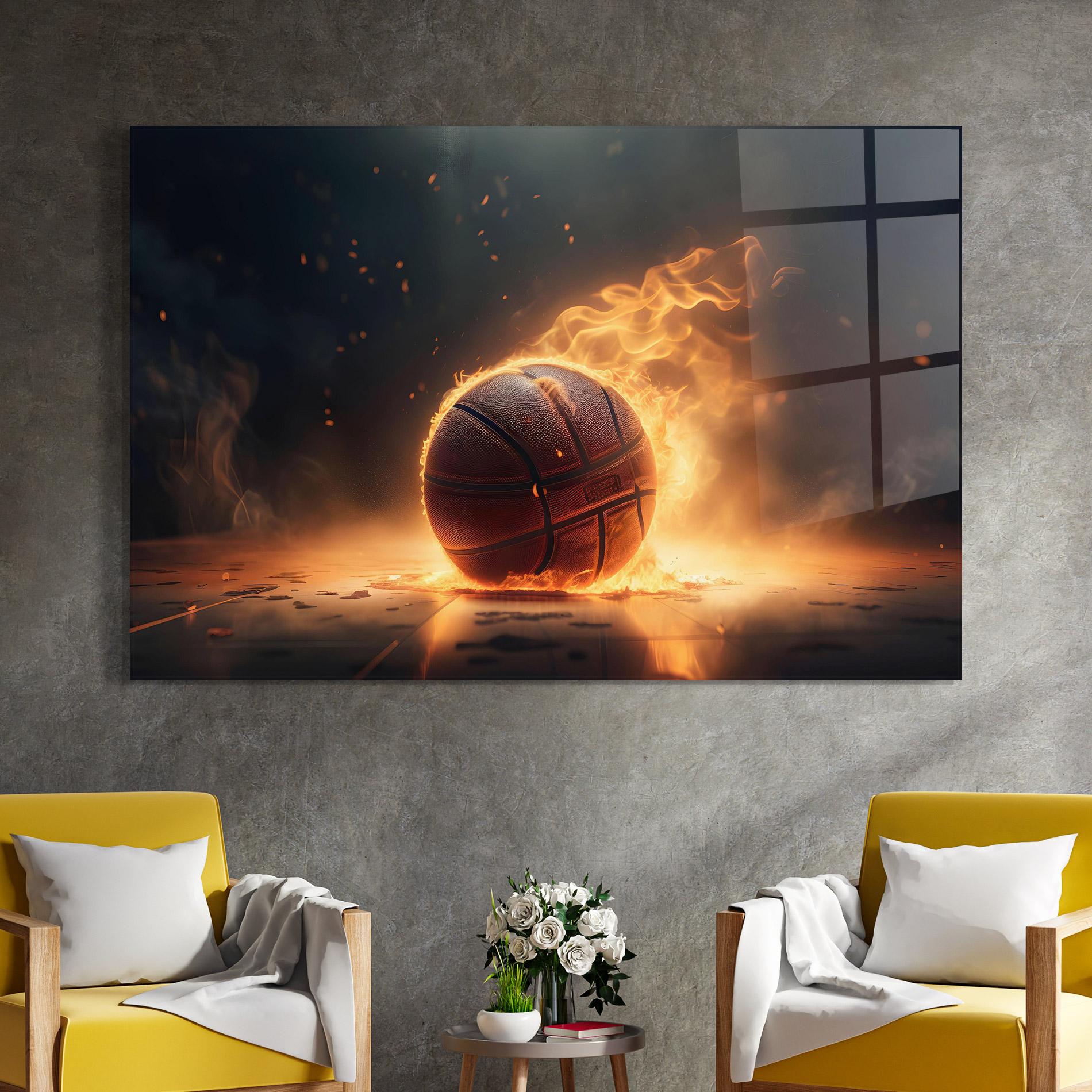Üvegkép Fire Basketball mockup 4