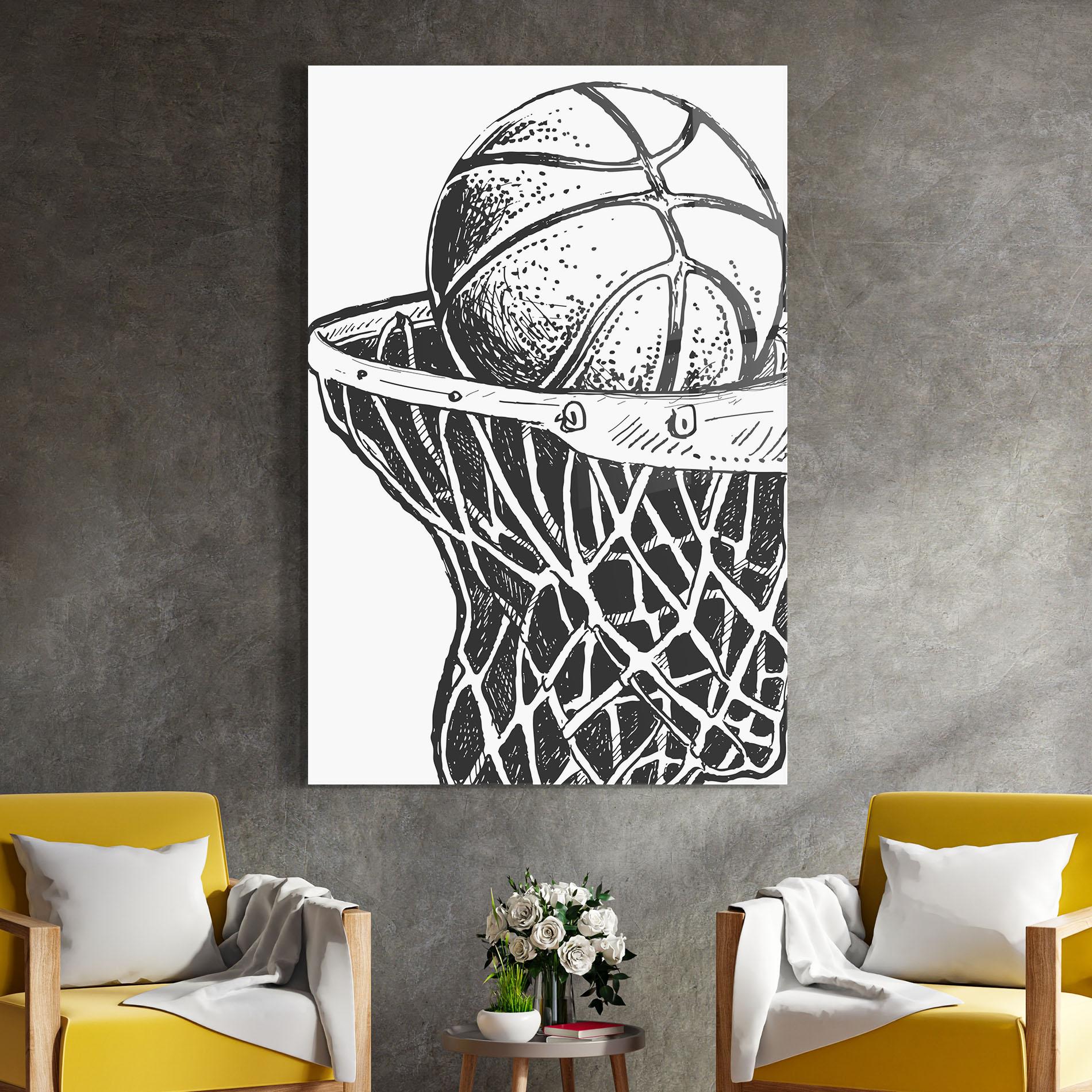 Üvegkép Basketball Grey Hoop mockup 4