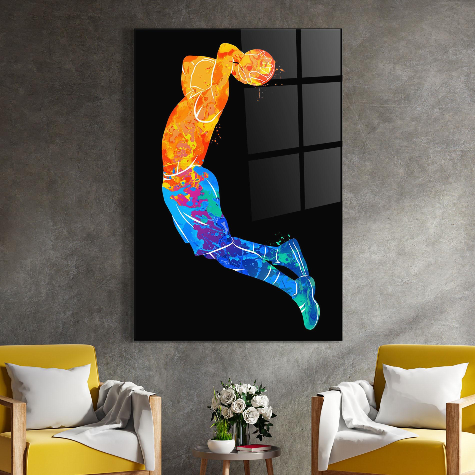 Üvegkép Blue Orange Basket mockup 4