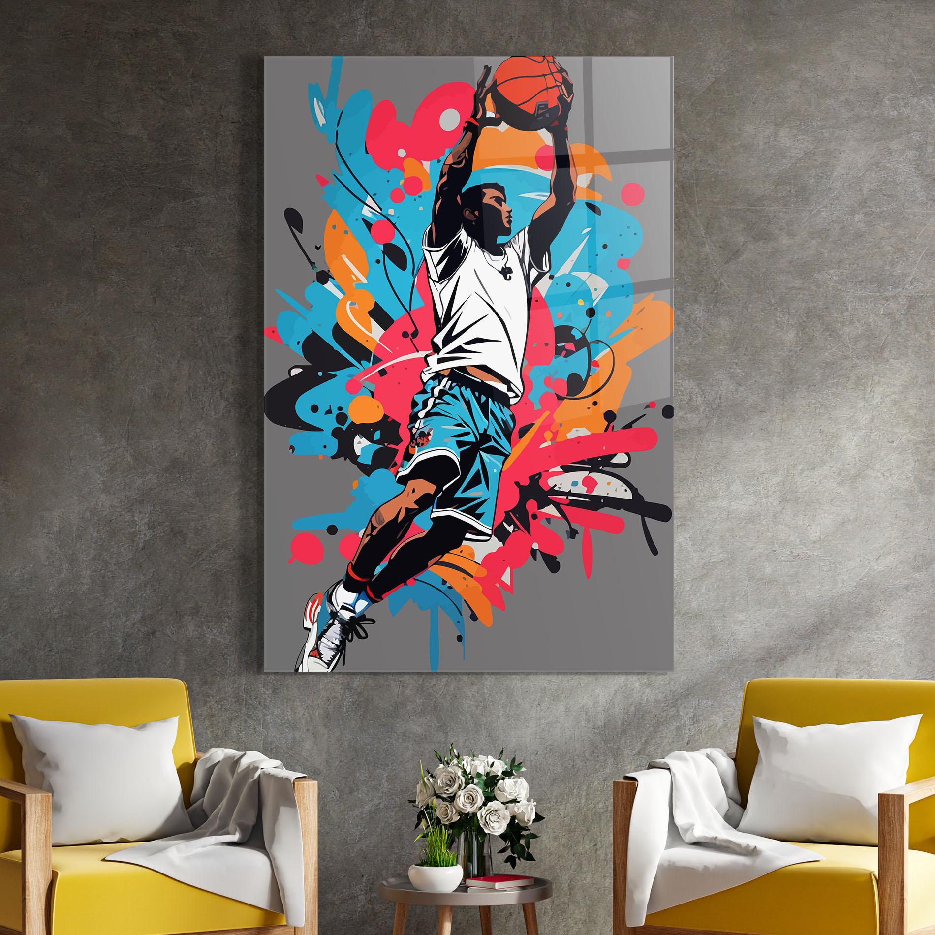 Üvegkép Blue Red Basket mockup 4