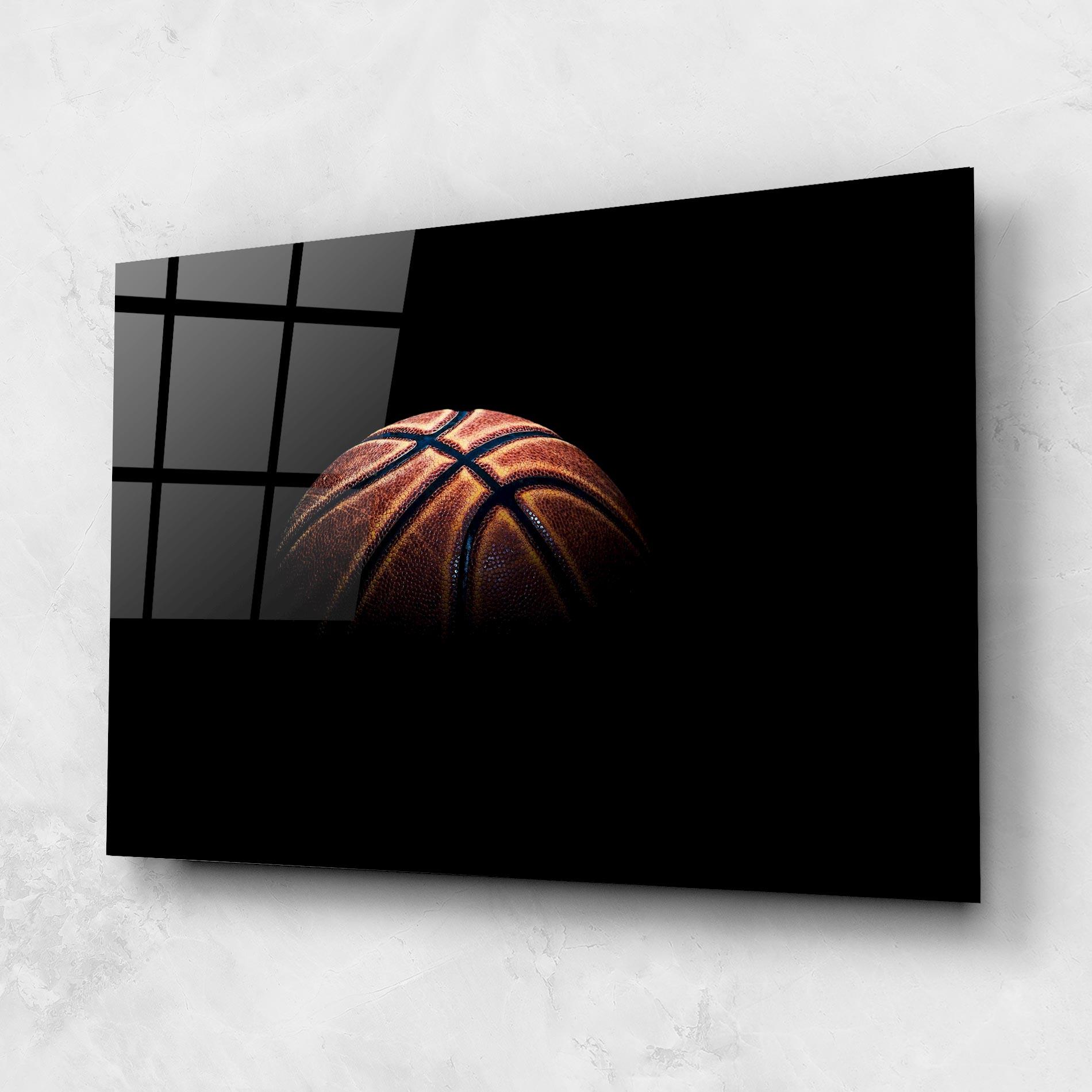 Üvegkép Basketball Ball In Dark mockup 1