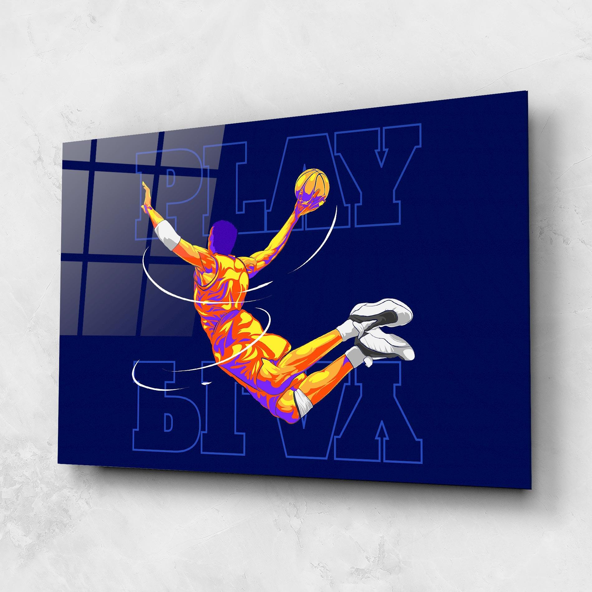 Üvegkép Basketball Blue mockup 1