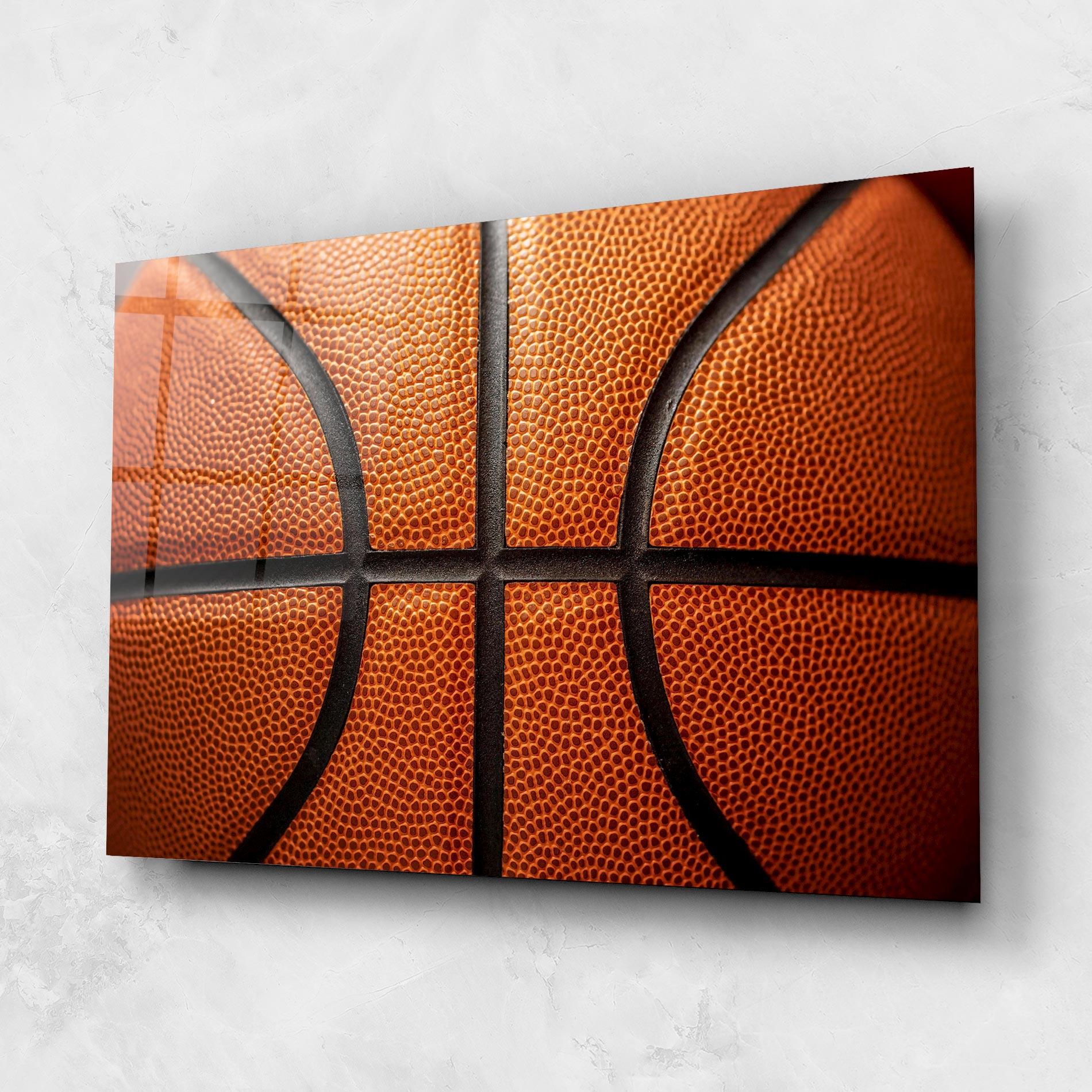 Üvegkép Close Up Leather Basketball mockup 1
