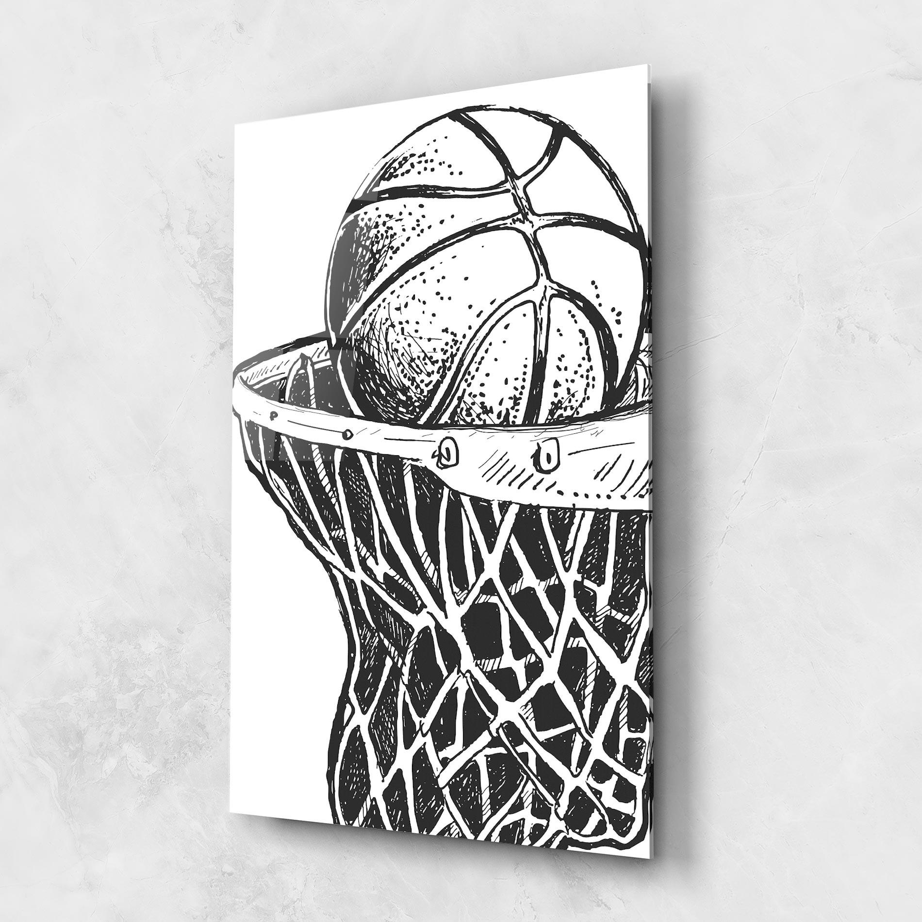 Üvegkép Basketball Grey Hoop mockup 1