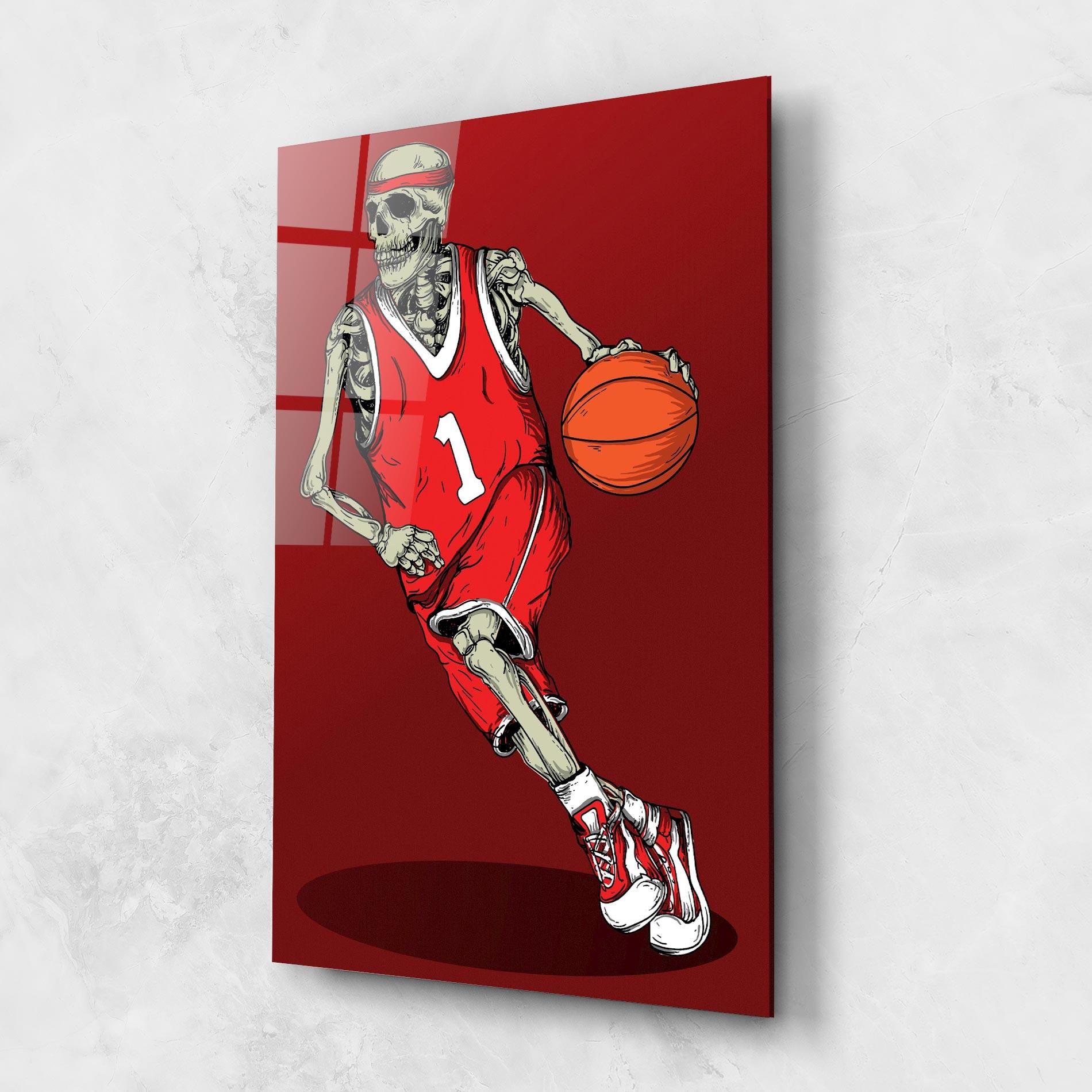 Üvegkép Basketball Skull mockup 1